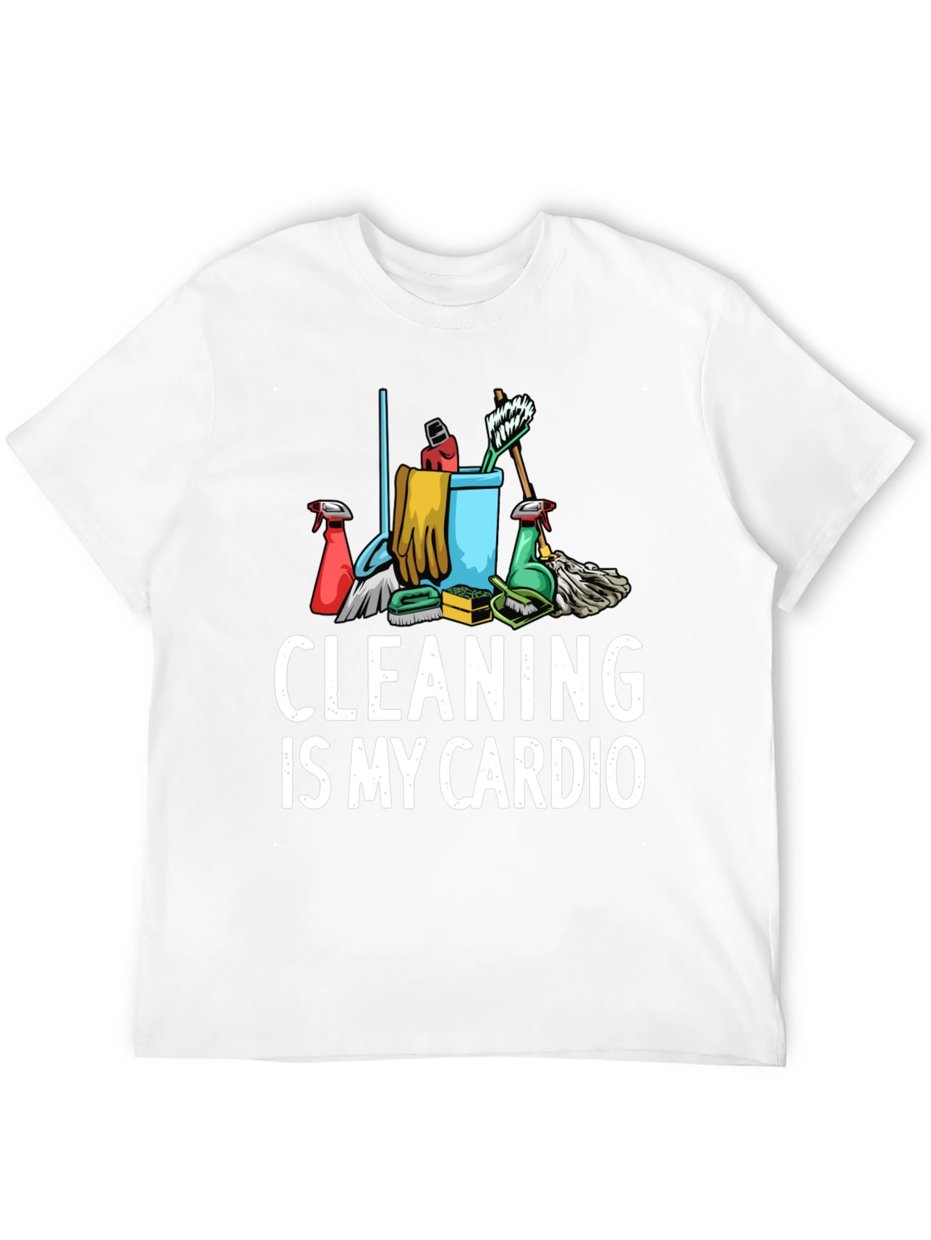 Black Cleaning Is My Cardio Graphic T-Shirt view 12