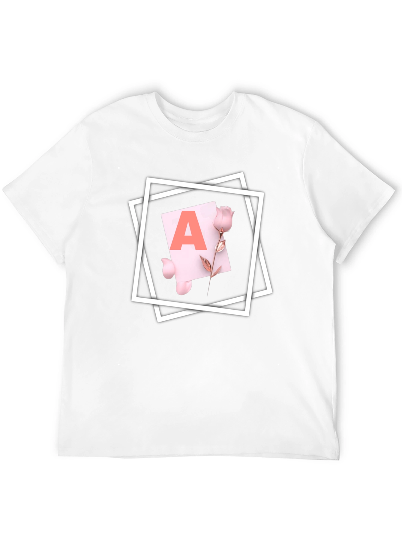 Black Letter A Rose T-Shirt - Stylish Graphic Tee view 12