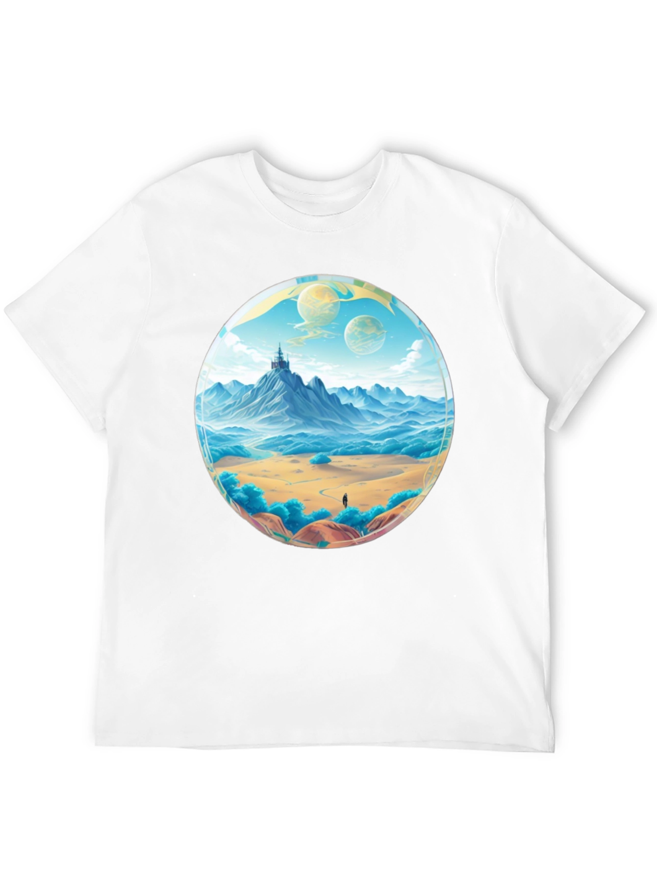 Black Fantasy Landscape Graphic Tee - Black view 12