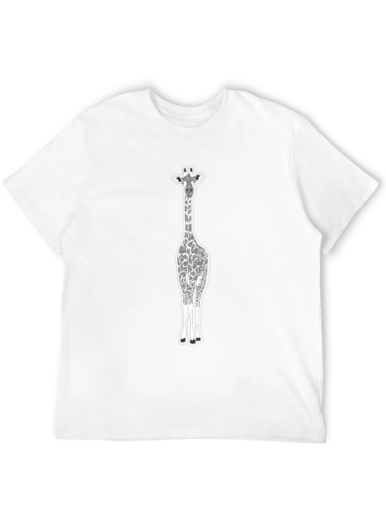 Black Giraffe Graphic Black Cotton T-Shirt view 12
