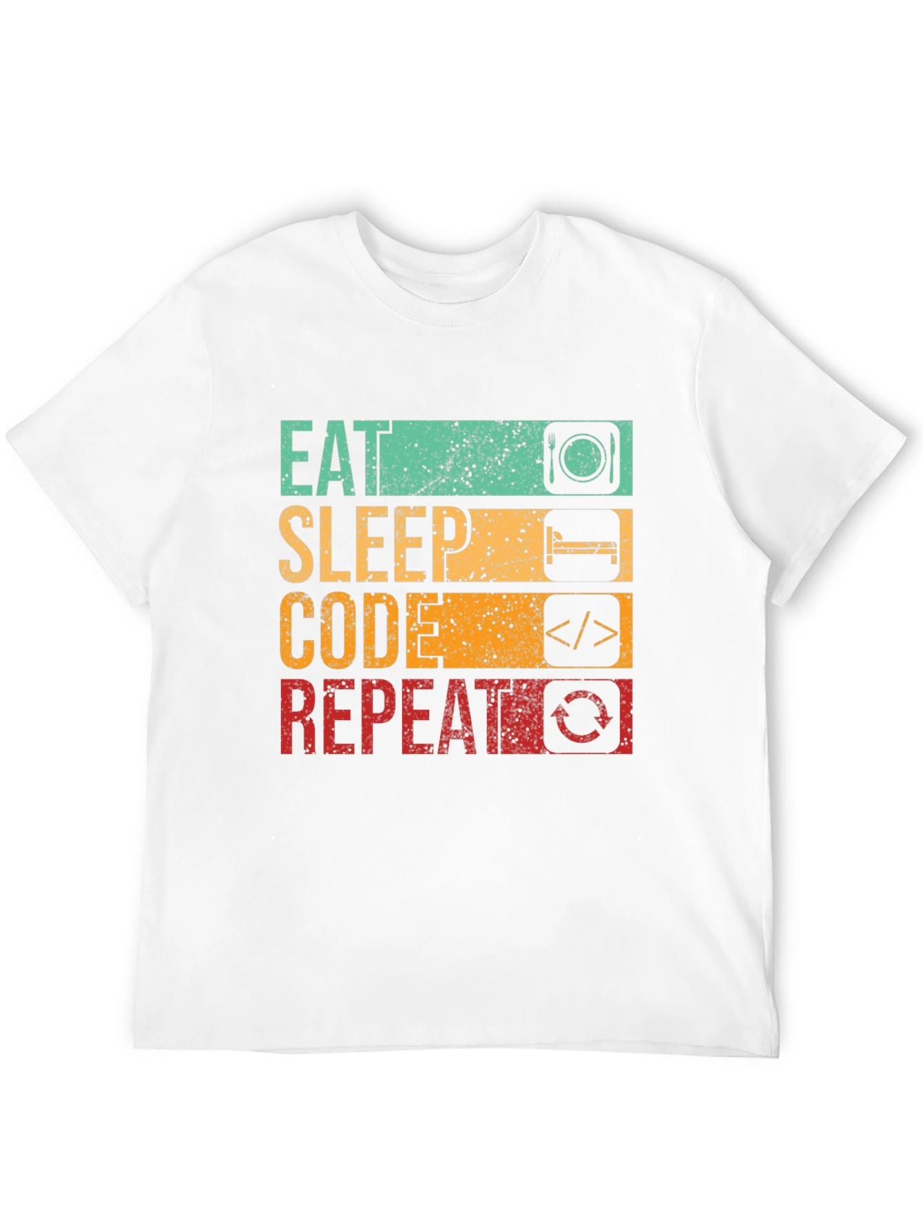 Black Eat Sleep Code Repeat Graphic Tee - Black view 12