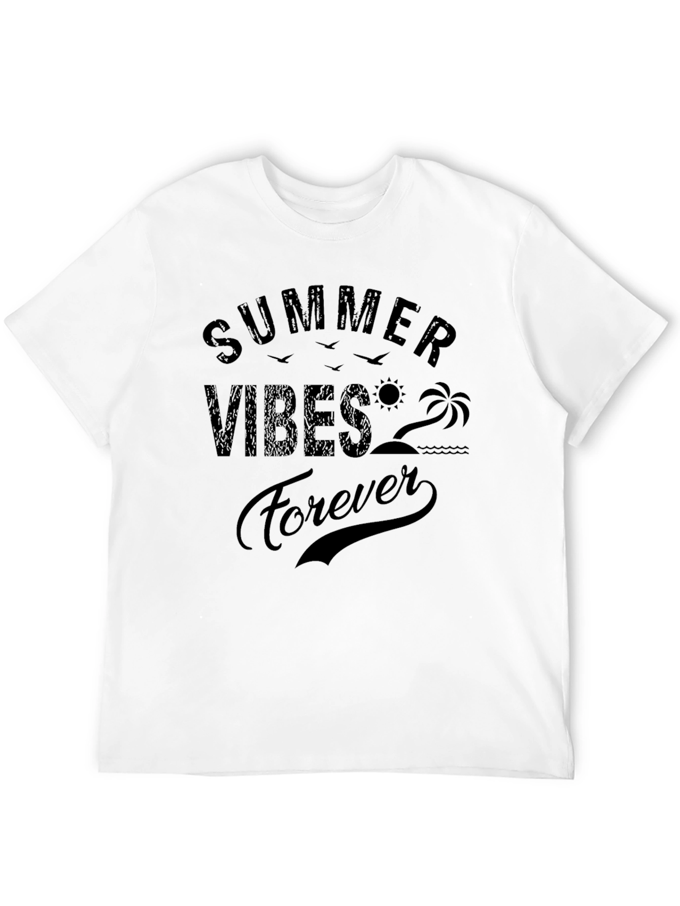 Black Summer Vibes Forever Black T-Shirt view 12