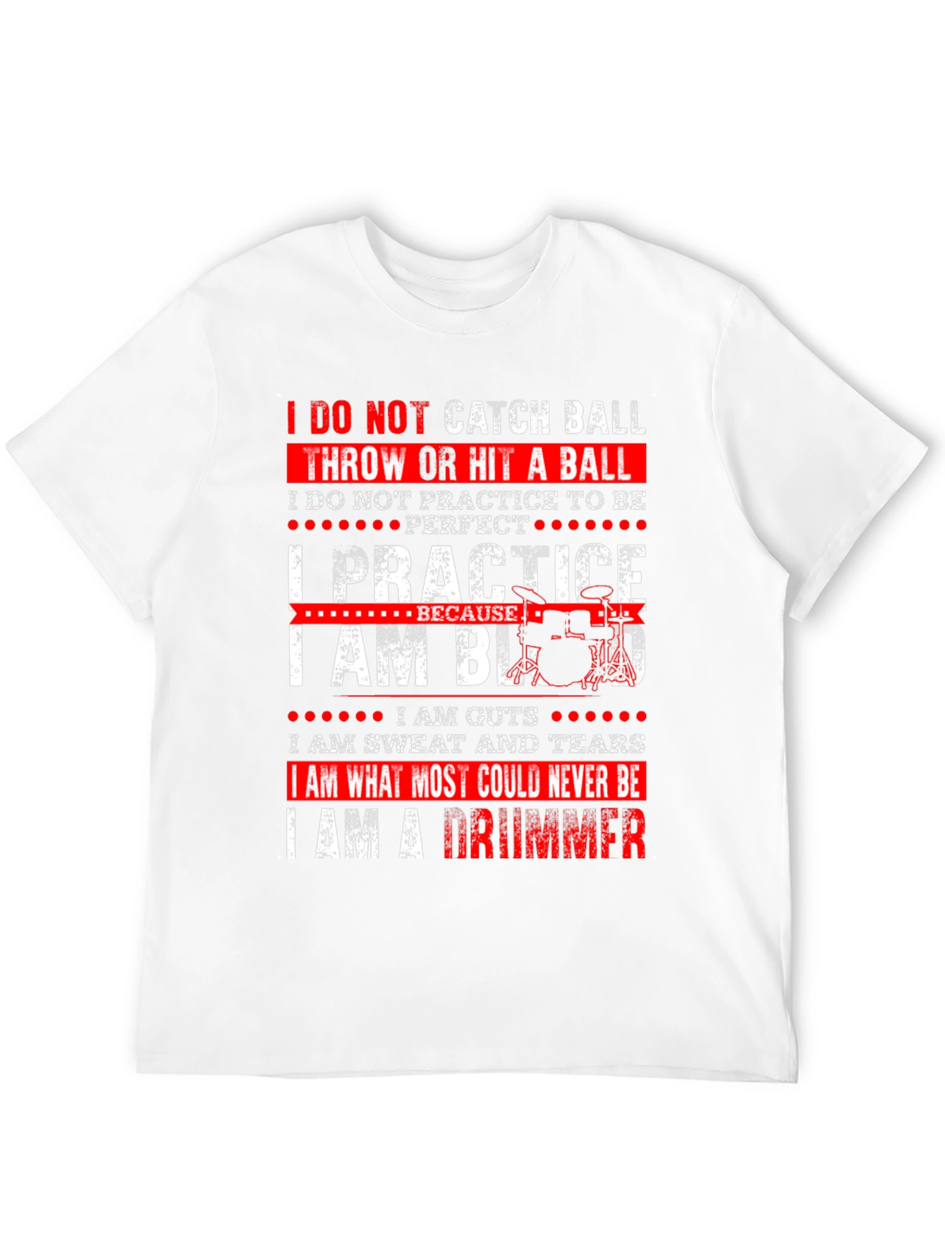 Black Drummer T-Shirt - I Practice Because I Am Blood view 12