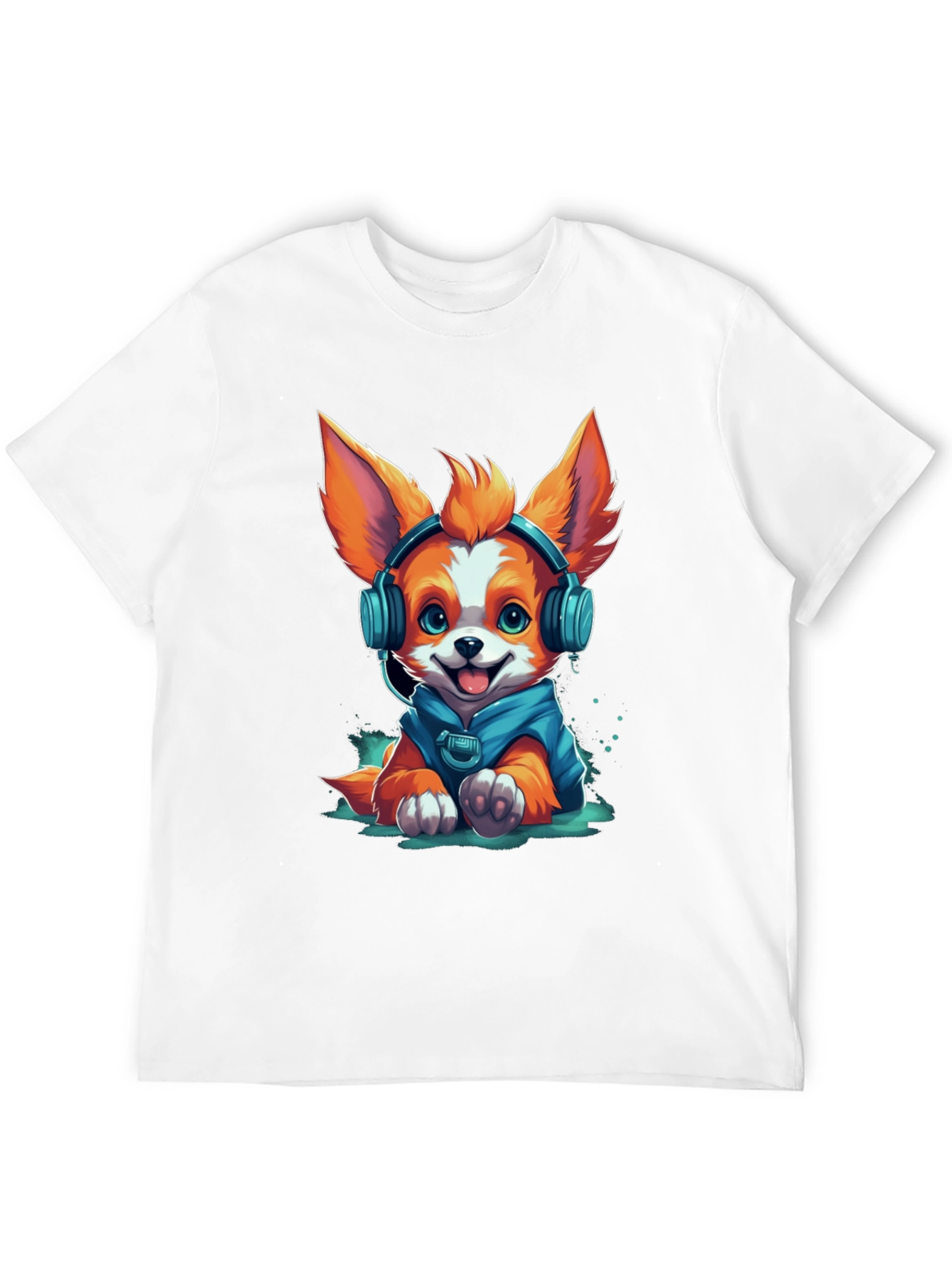 Black Dog in Headphones Graphic Tee view 12