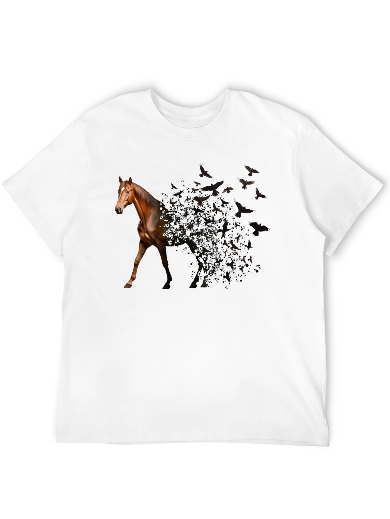 Black Horse to Birds Black Graphic Tee view 12