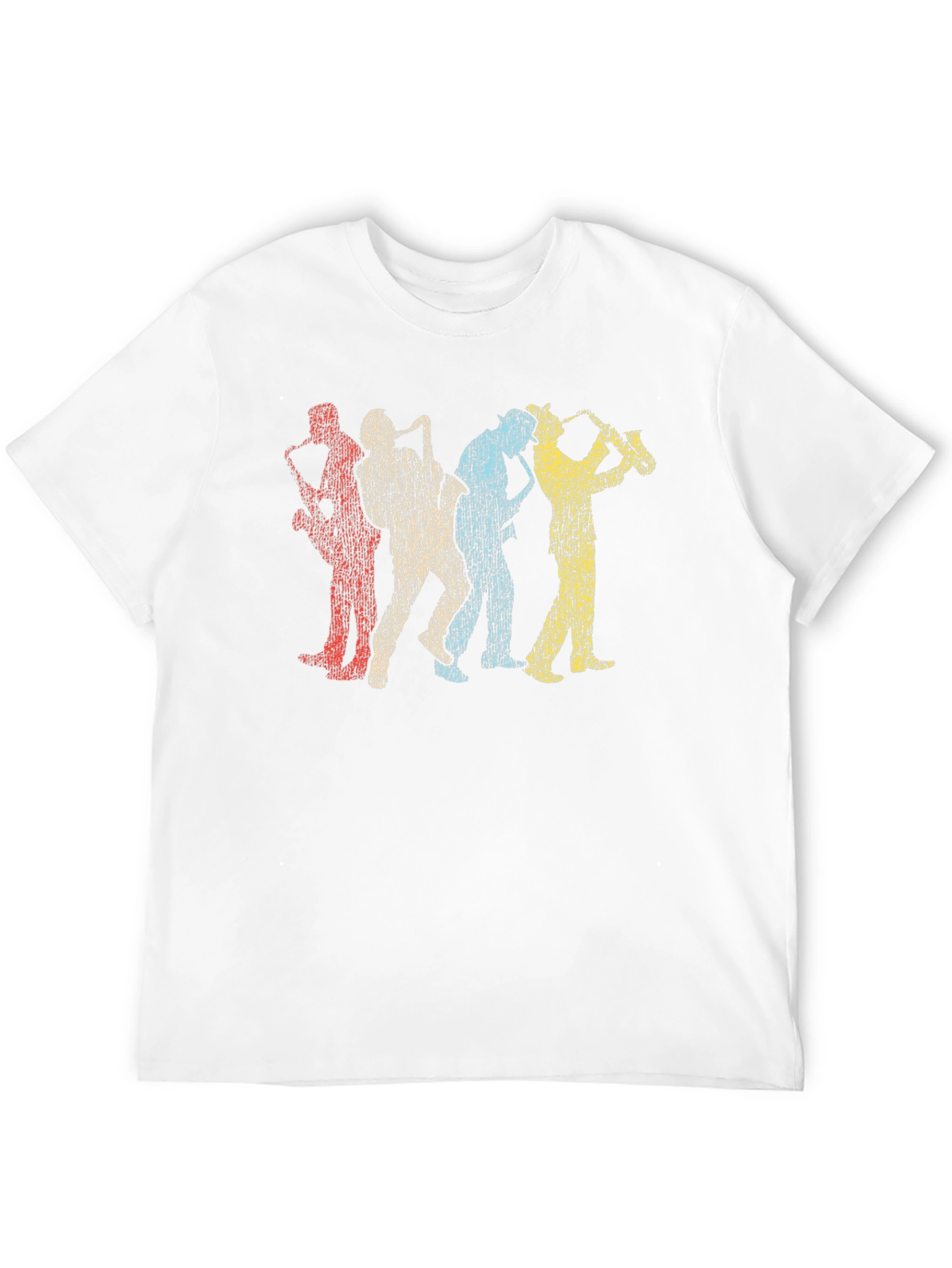 Black Retro Saxophone Player Black T-Shirt view 12