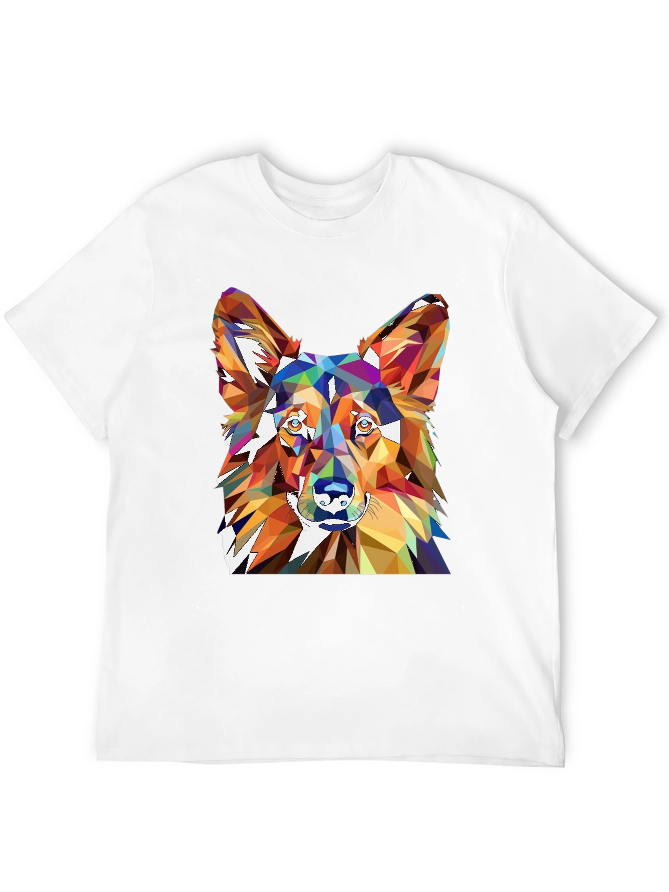 Black Geometric Dog Graphic Tee - Men's Black Short Sleeve view 12