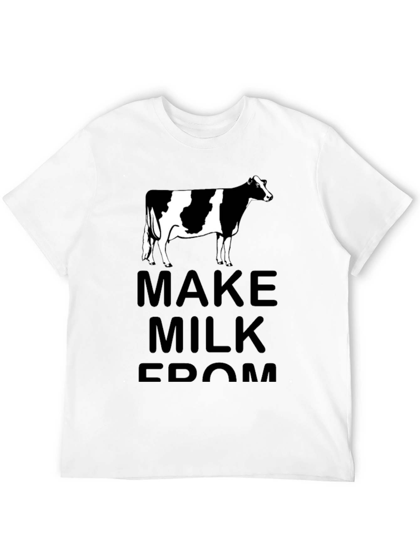 Black Make Milk From Cow T-Shirt - Black Cotton Tee view 12