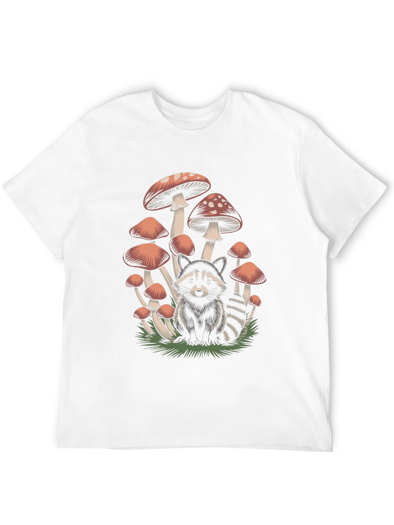 Black Raccoon & Mushroom Graphic Tee view 12