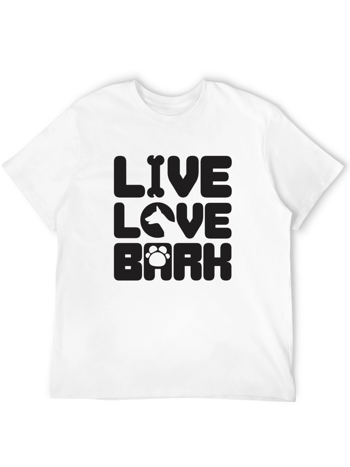 Black Live Love Bark Dog T-Shirt view 12