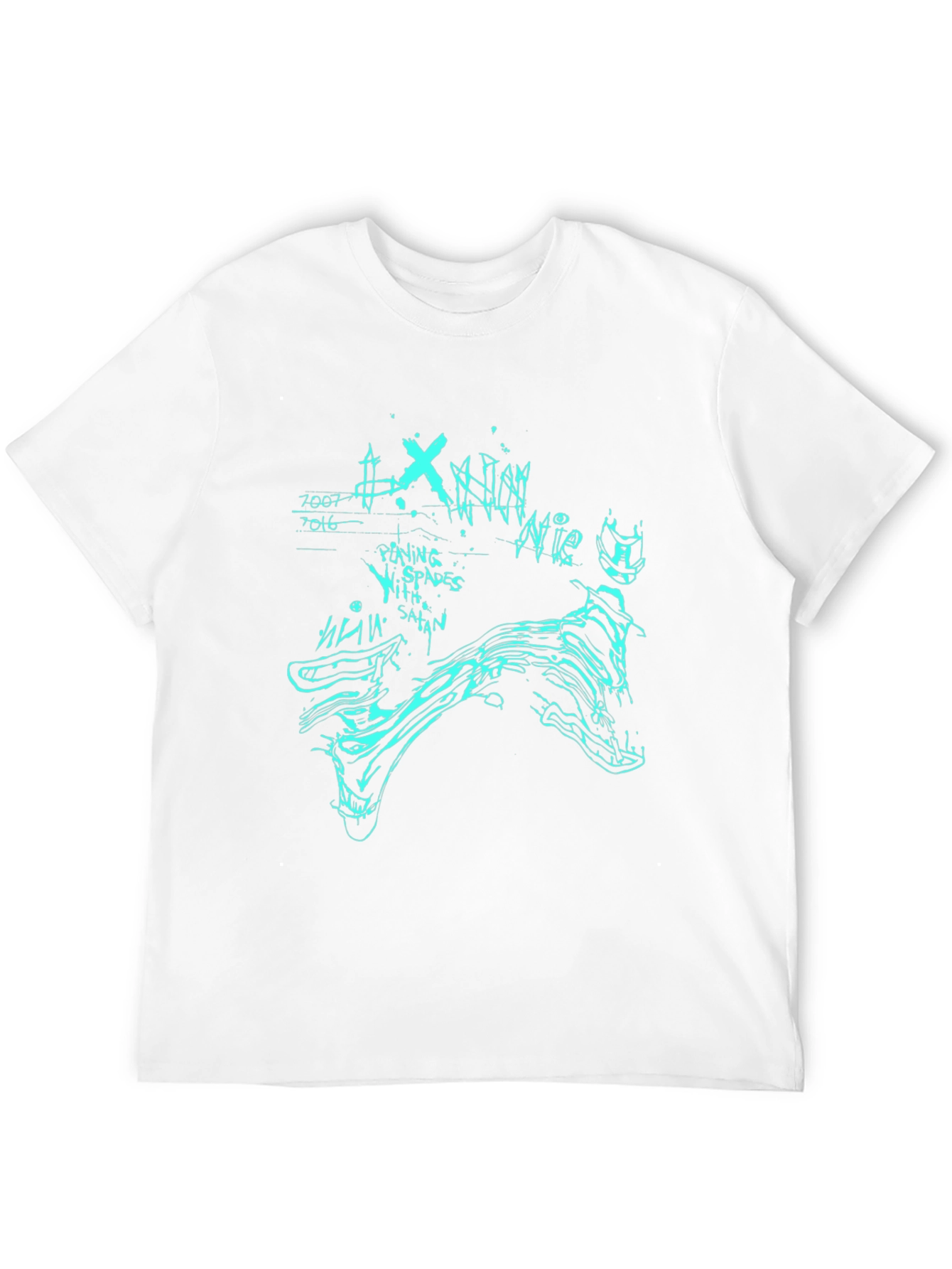 Black Men's Black Graphic Print T-Shirt view 12