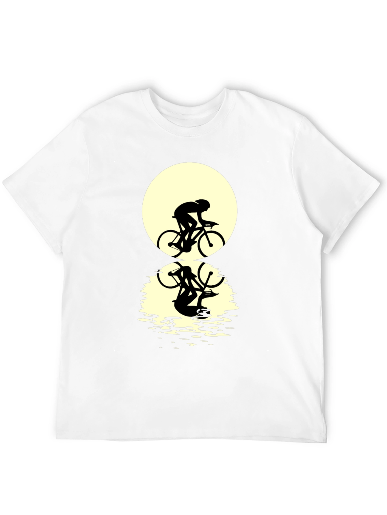 Black Cyclist Silhouette Graphic Tee - Black view 12