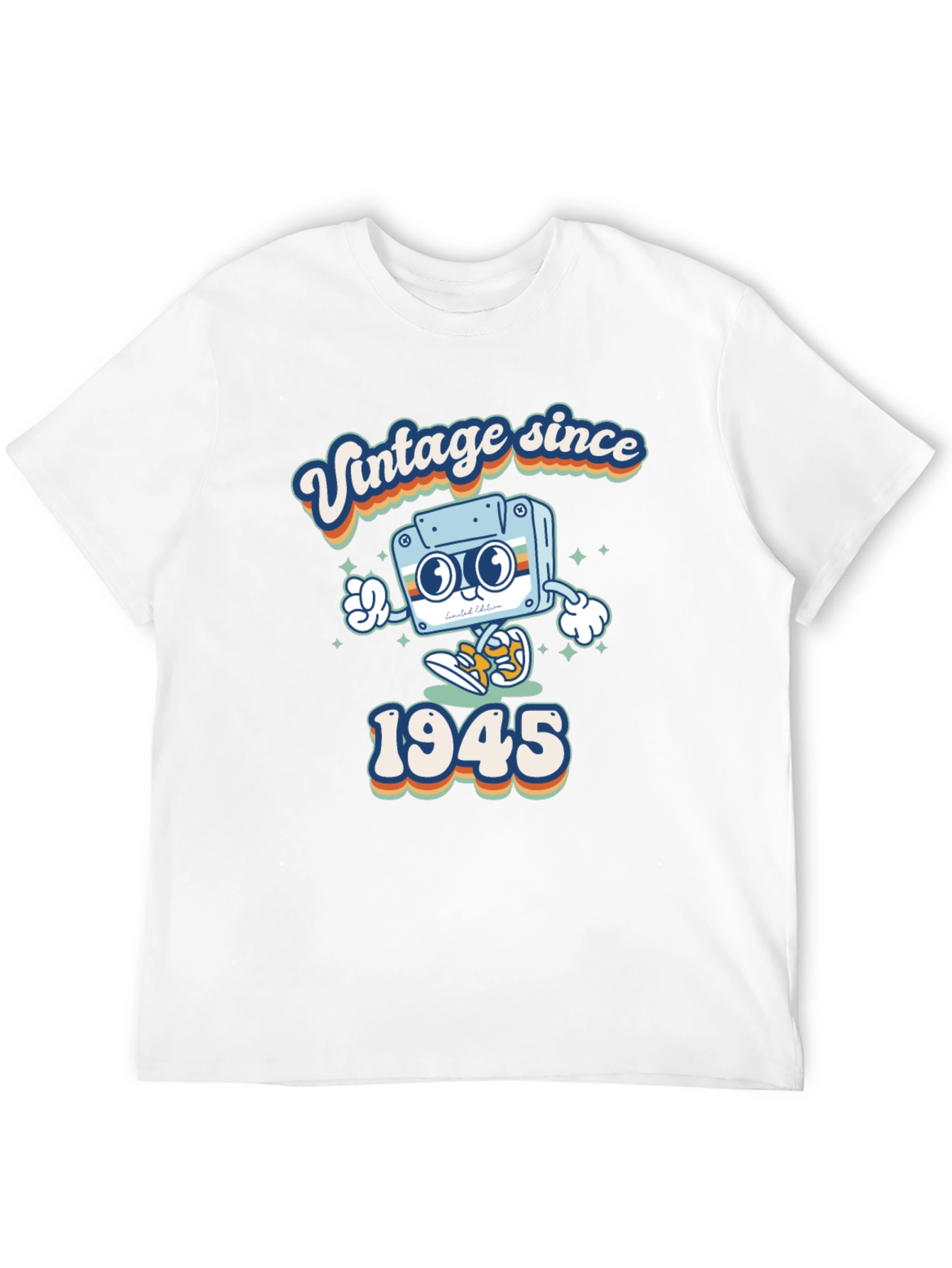 Black Vintage Since 1945 Cassette Tape T-Shirt view 12