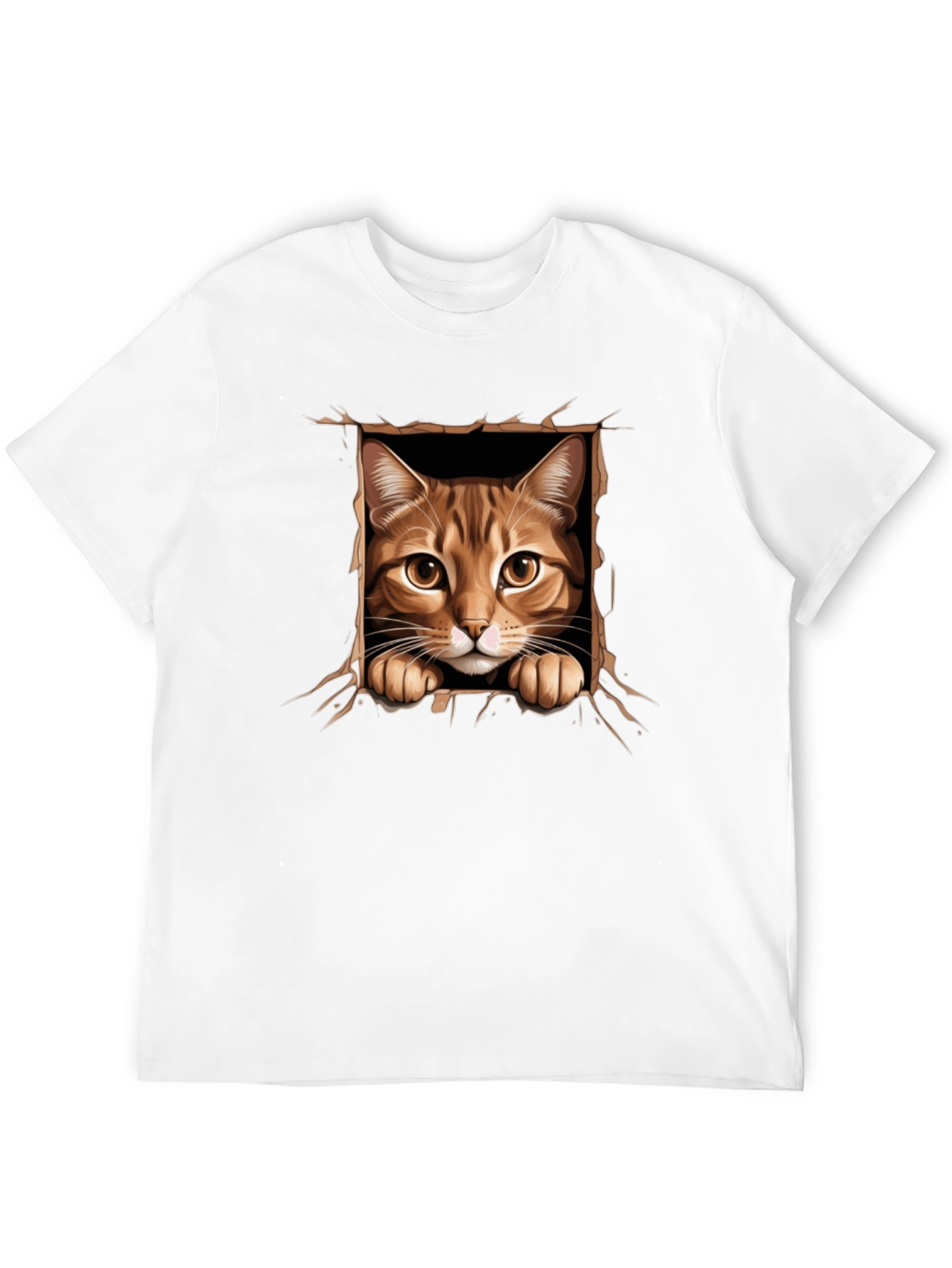 Black Cat Peekaboo T-Shirt: 3D Graphic Print view 12