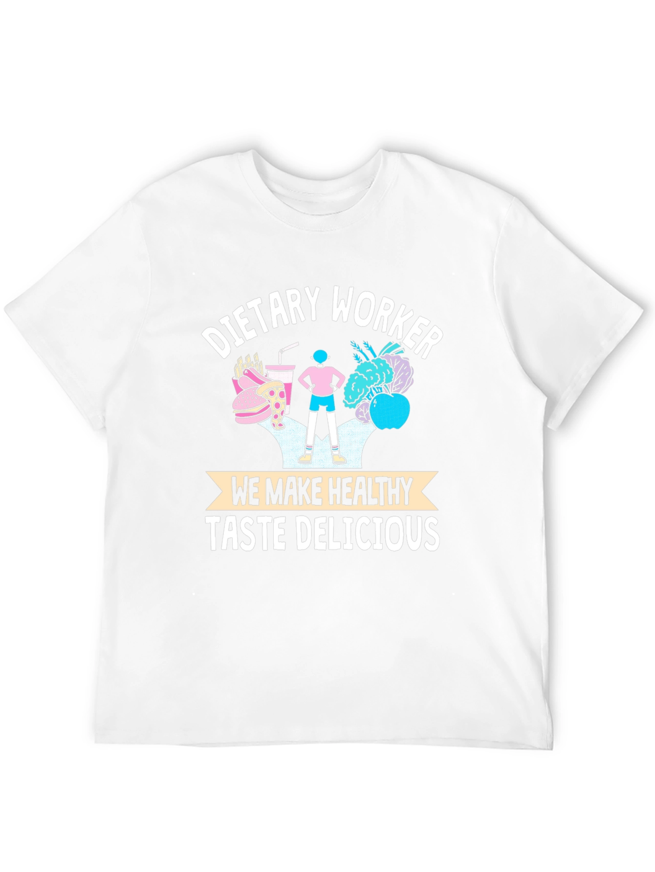 Black Dietary Worker Healthy Taste Delicious Graphic T-Shirt view 12