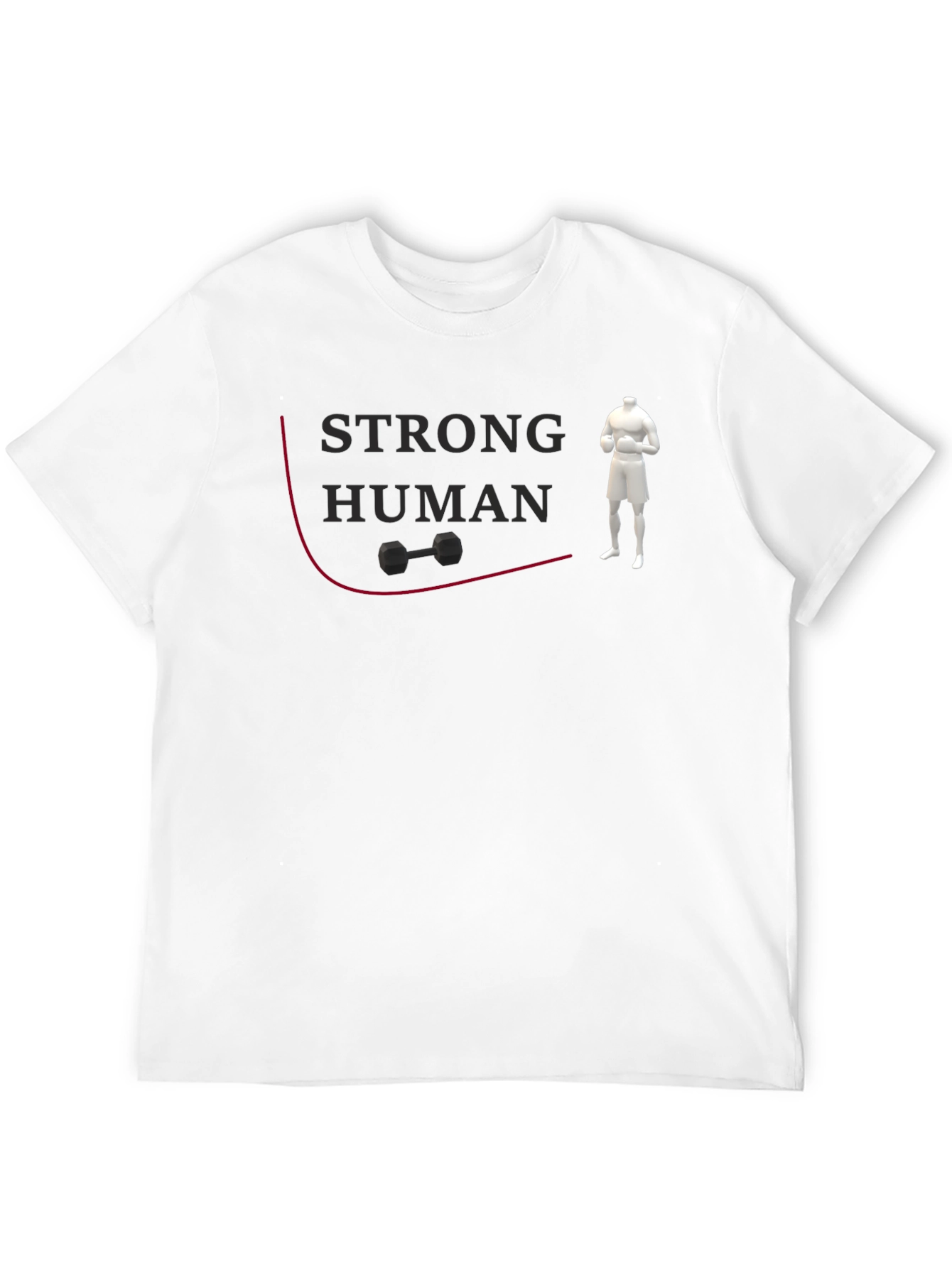 Black Strong Human Graphic Tee - Gym & Fitness Apparel view 12