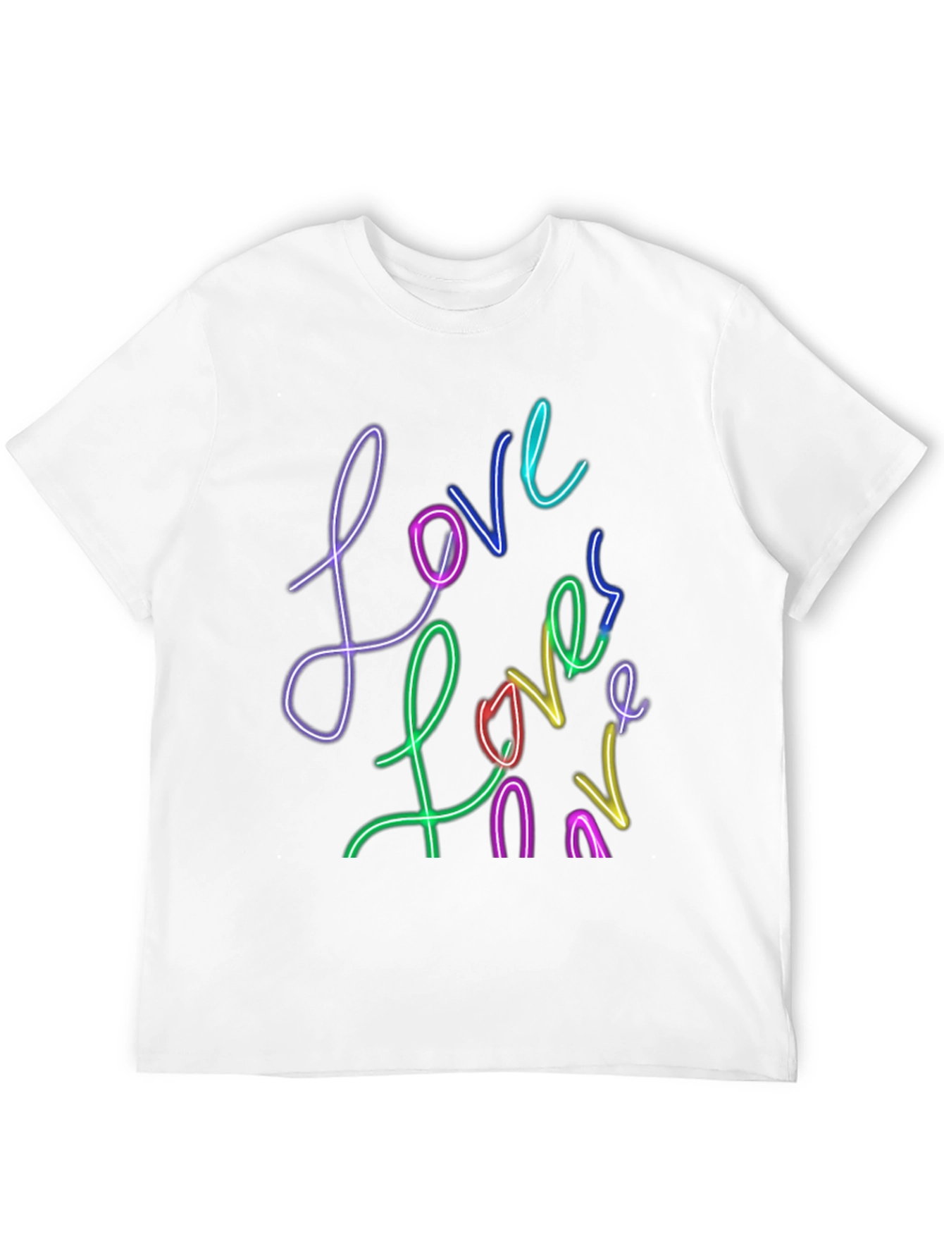 Black Love Neon Style Graphic T-Shirt - Black view 12