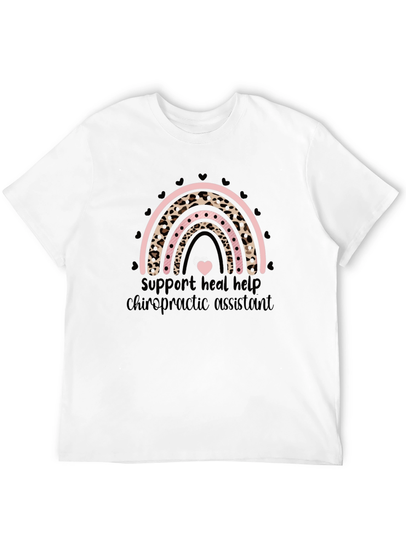 Black Chiropractic Assistant Rainbow T-Shirt view 12
