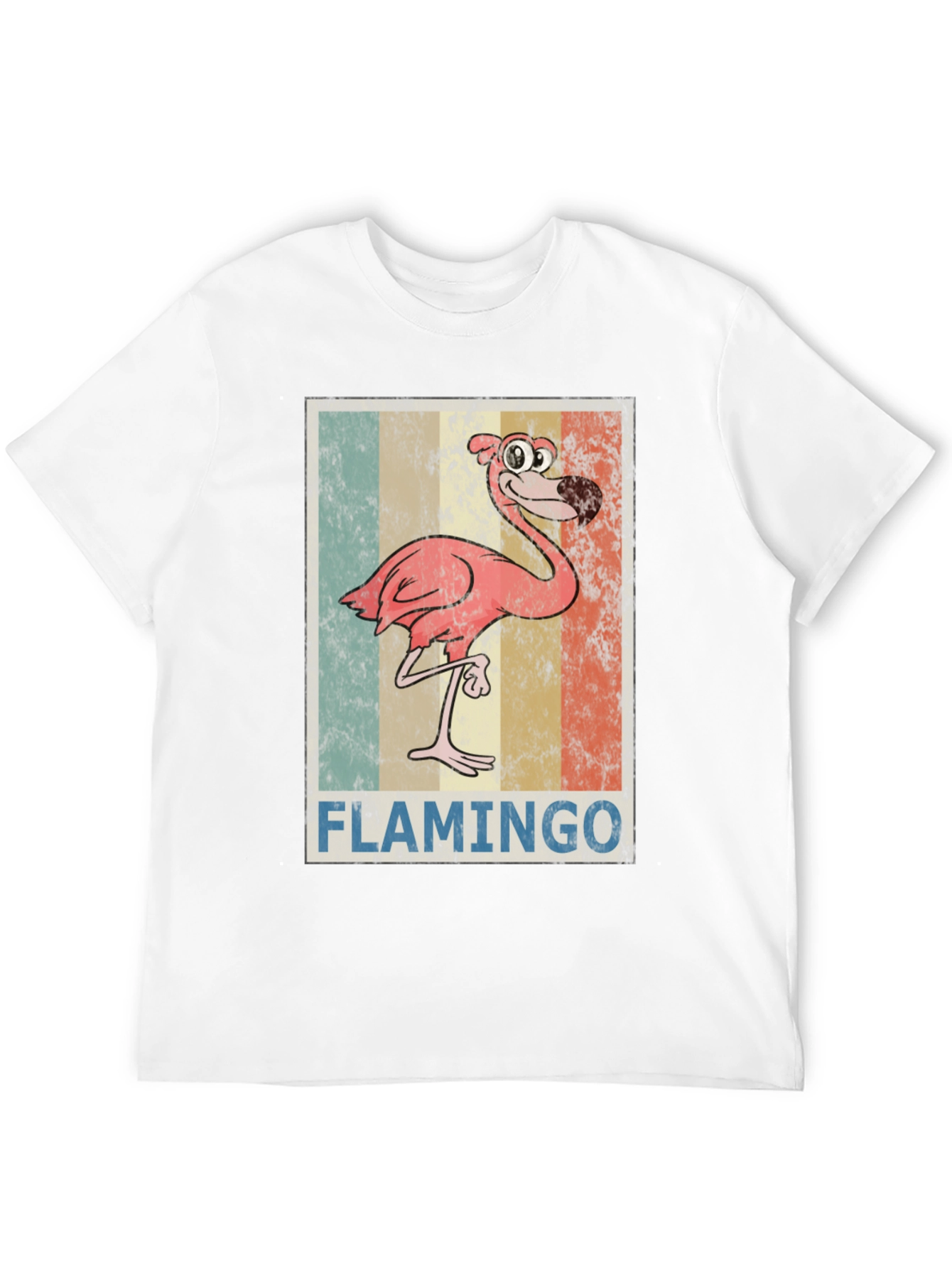 Black Funny Flamingo Graphic Print T-Shirt view 12