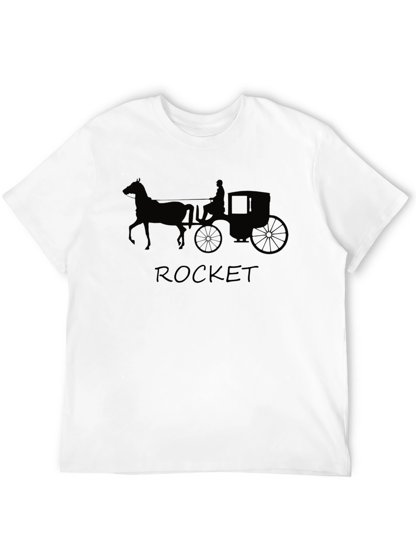 Black Horse Drawn Carriage T-Shirt - Rocket view 12