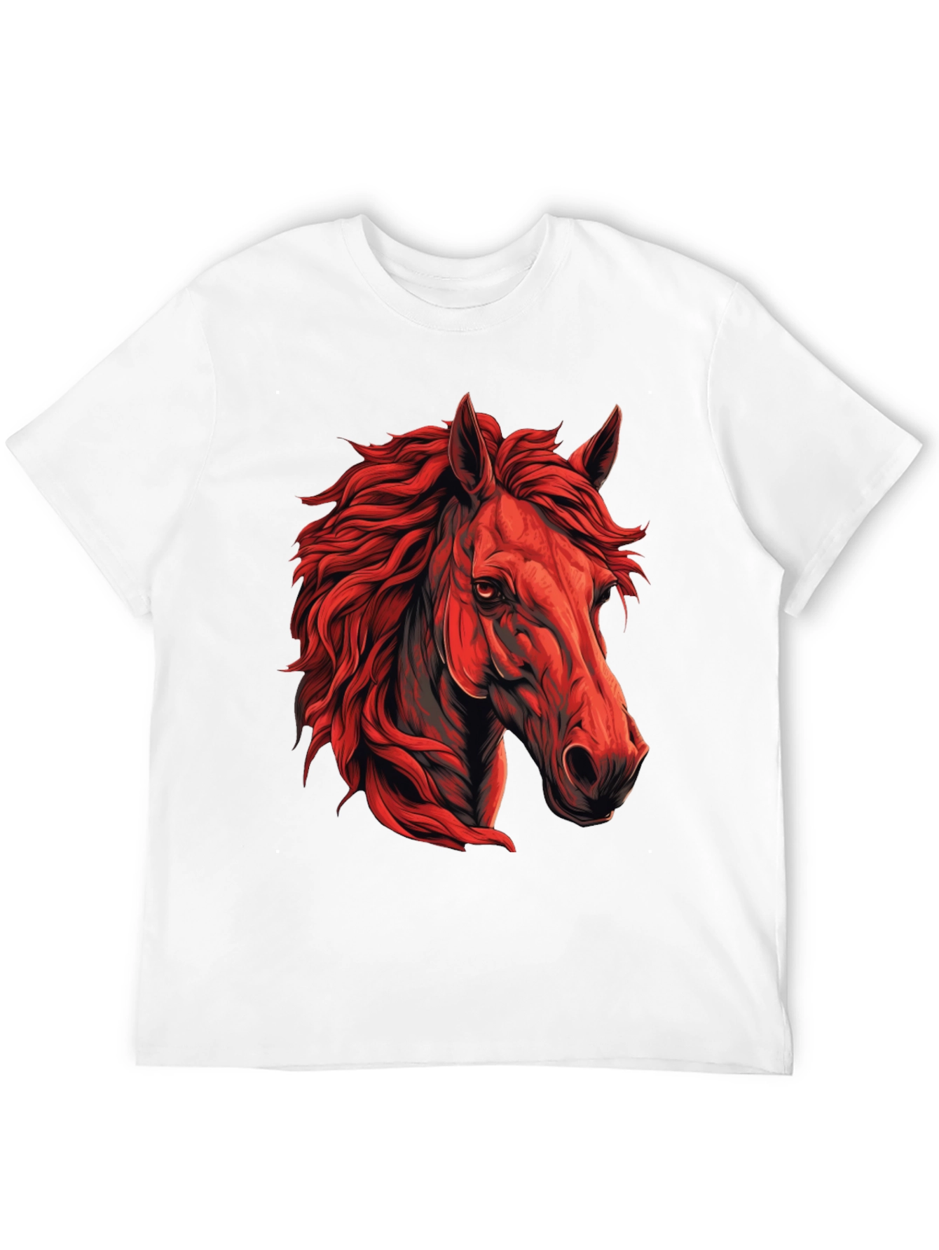 Black Red Horse Graphic T-Shirt - Unique Animal Design view 12