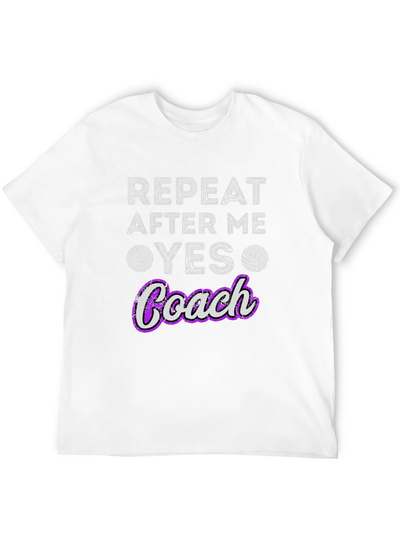 Black Volleyball Coach T-Shirt - Repeat After Me Yes view 12