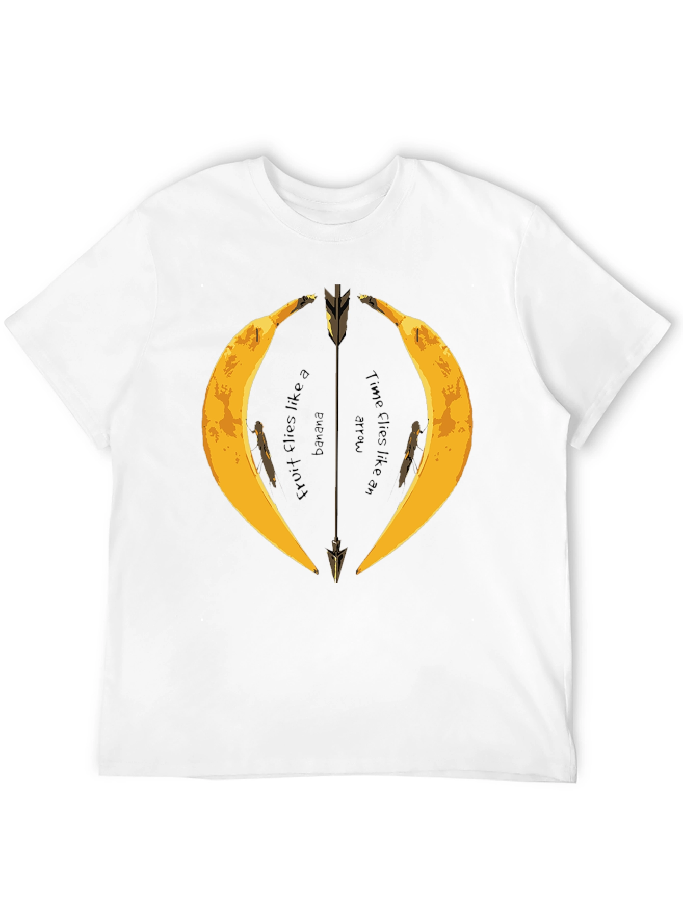 Black Banana Arrow T-Shirt - Fruit & Time Humor Tee view 12