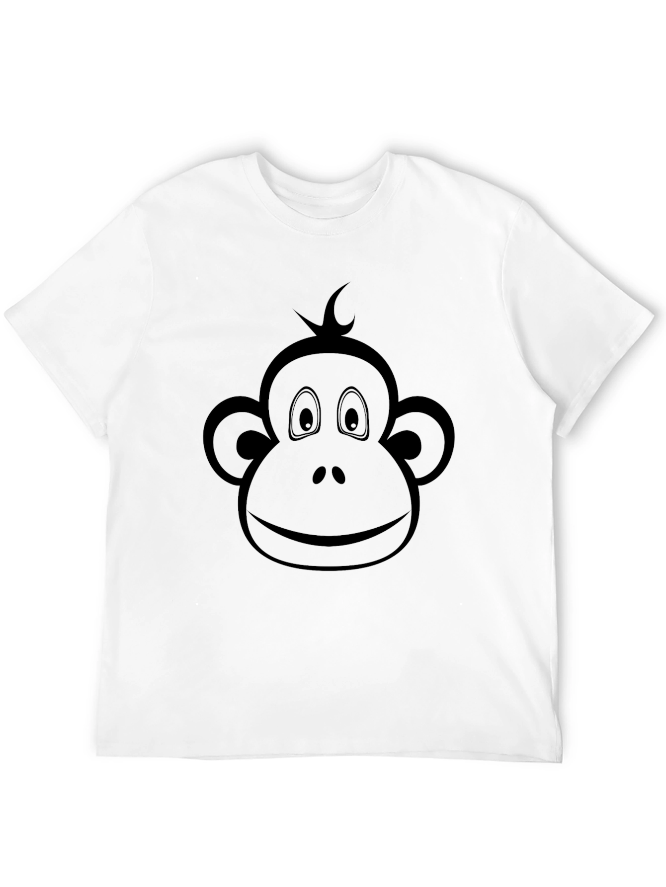 Black Monkey Face Graphic Tee - Cool Crew Neck T-Shirt view 12