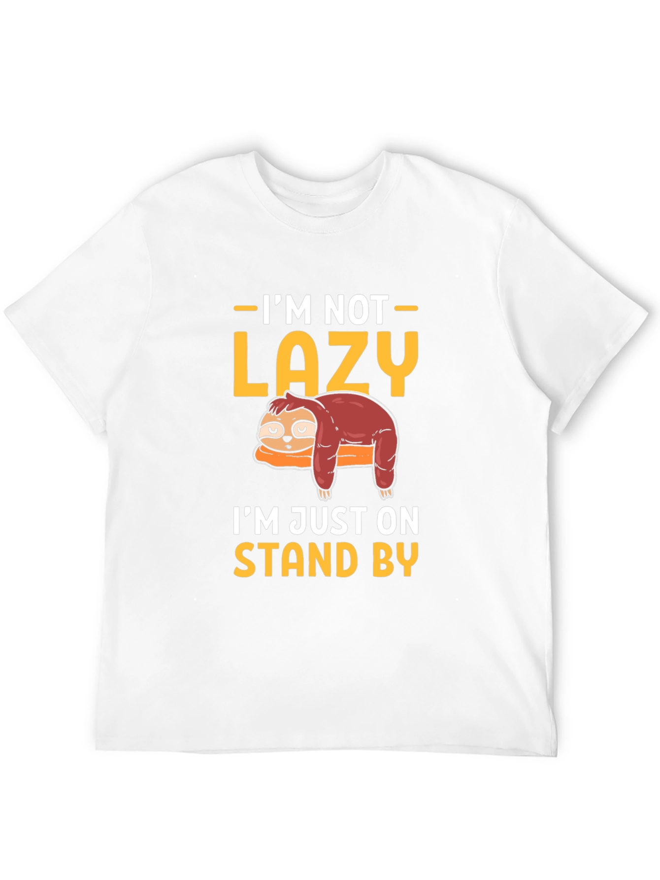 Black Funny Sloth Stand By T-Shirt view 12