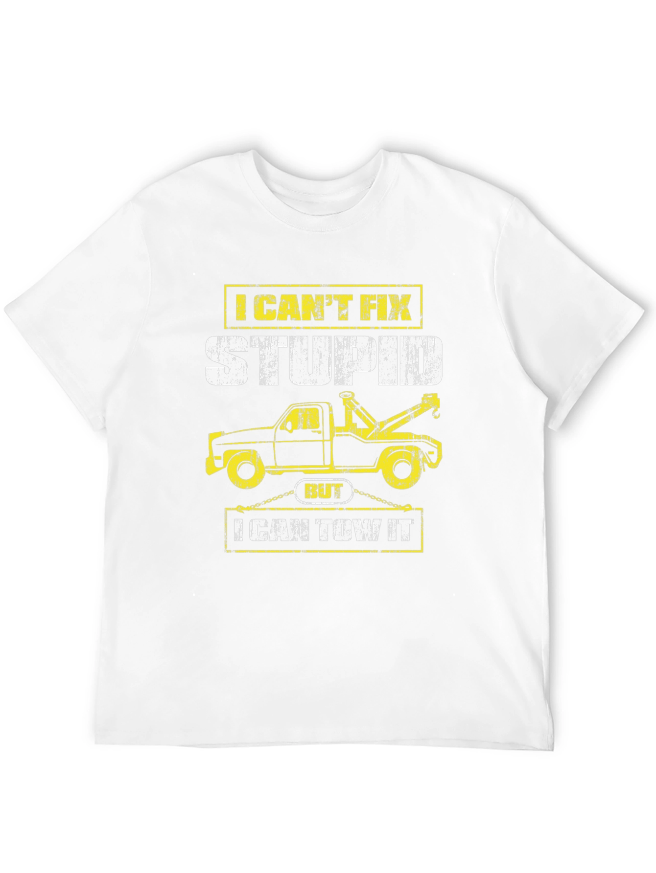 Black Funny Tow Truck Driver T-Shirt - I Can't Fix Stupid view 12