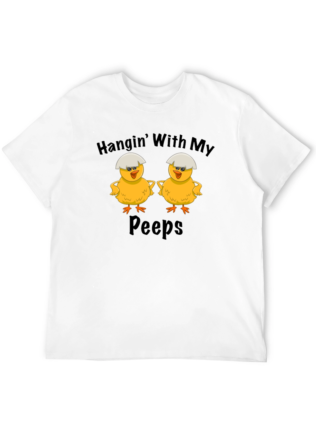 Camiseta Negra: Pollitos "Hanging With My Peeps"
