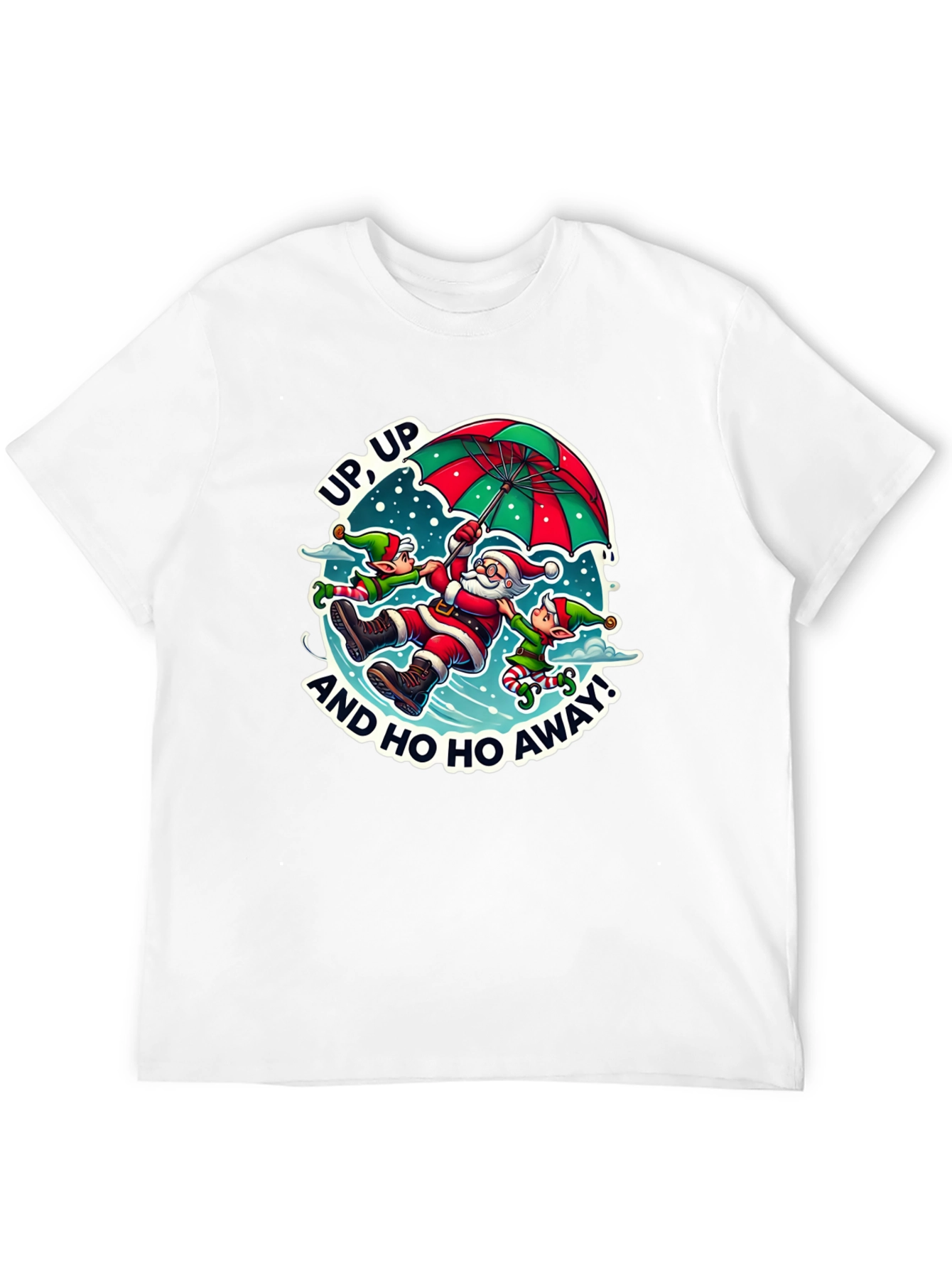 Black Santa & Elves Graphic Tee - Holiday Humor view 12