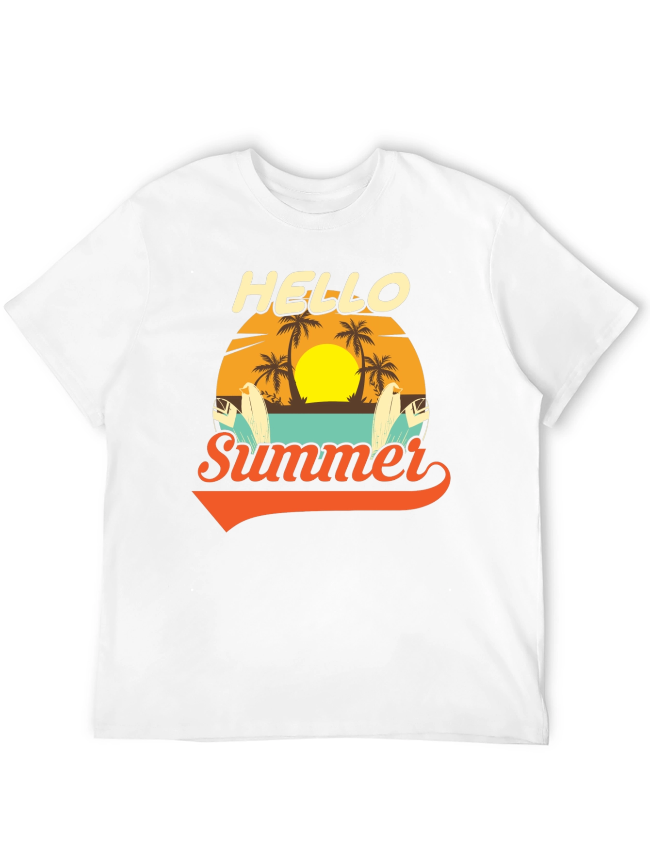 Black Hello Summer Graphic Tee - Beach Vacation Ready! view 12