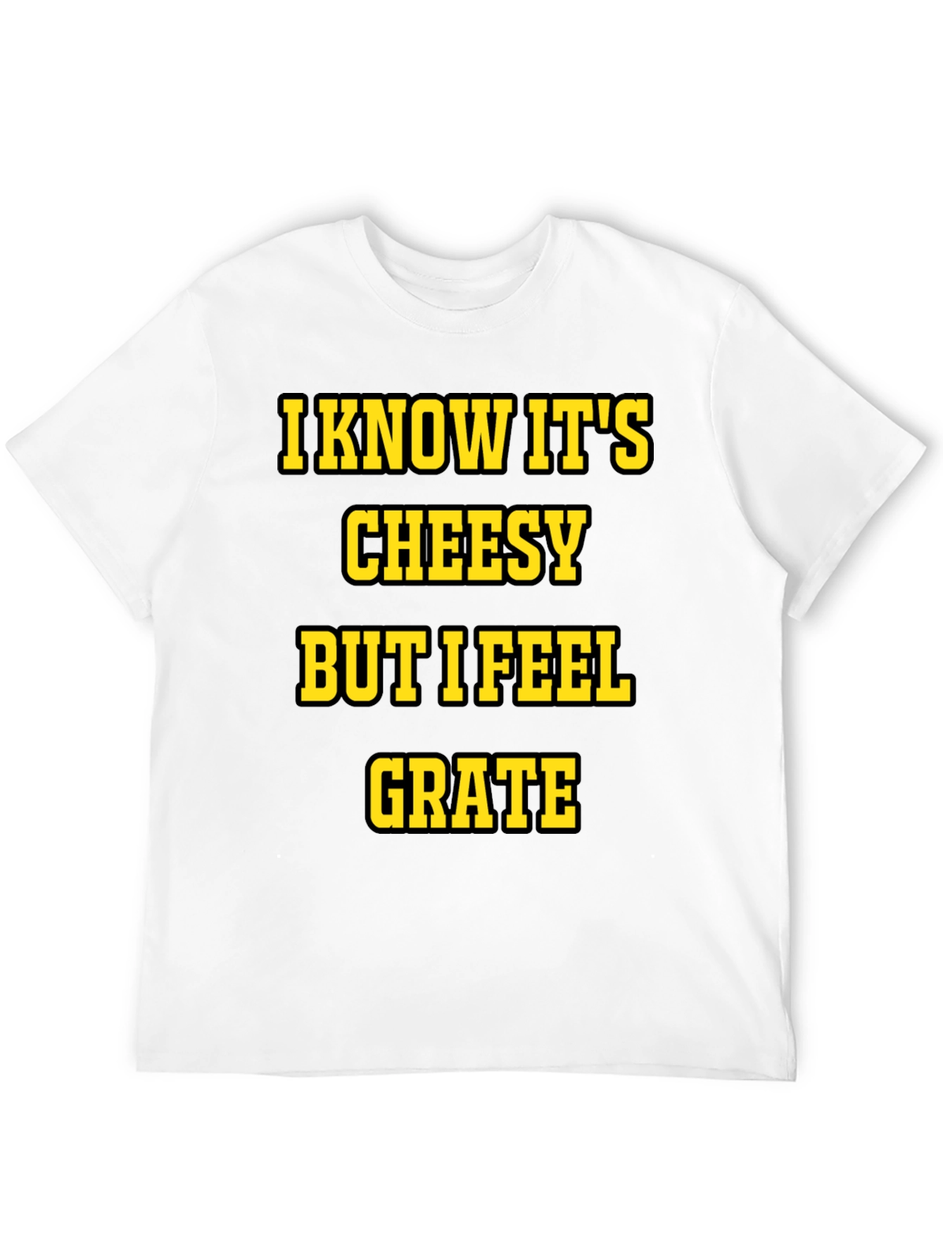 Black Cheesy Grate Pun T-Shirt - Black view 12