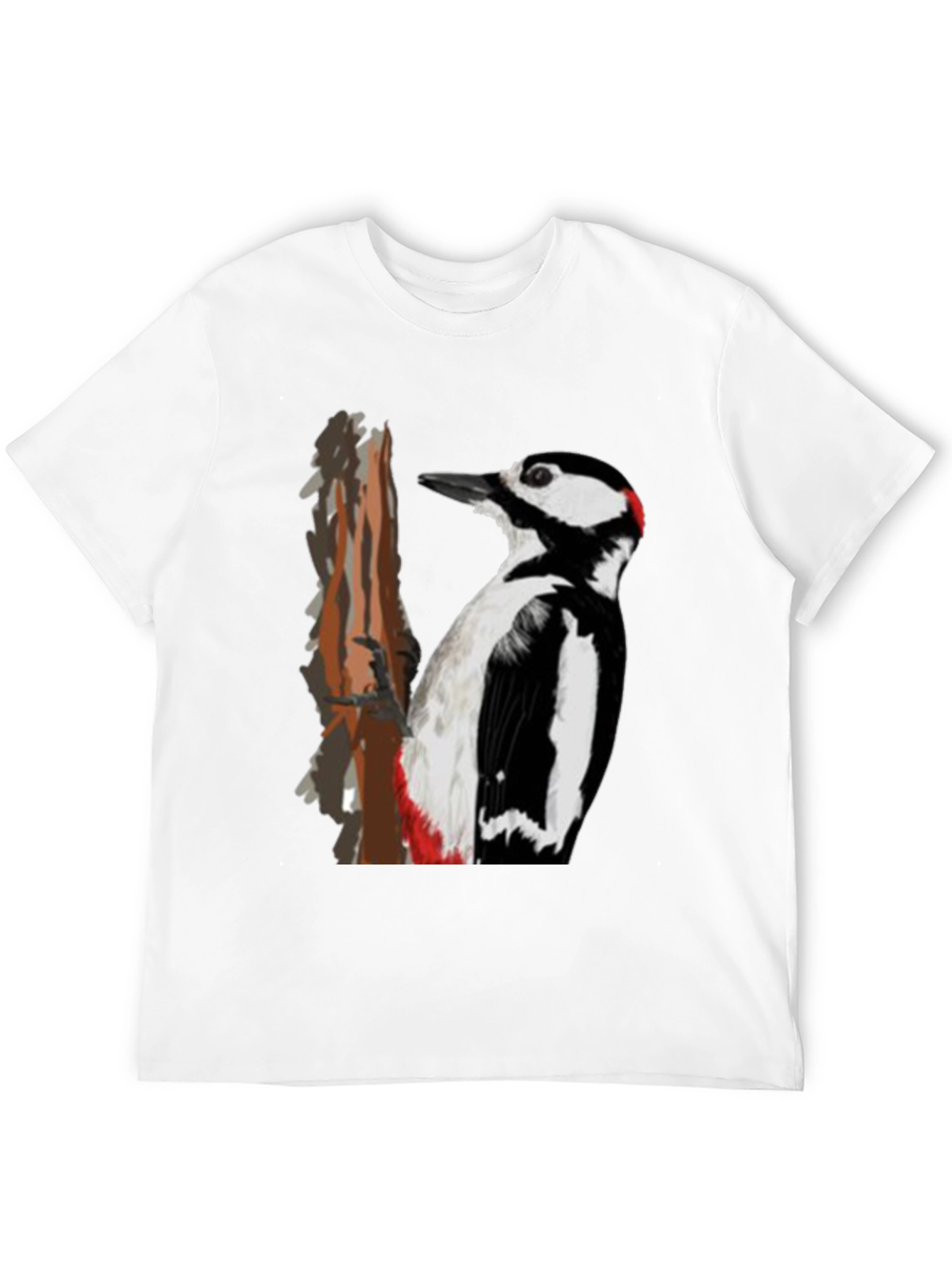 Black Woodpecker Graphic Print Black T-Shirt view 12