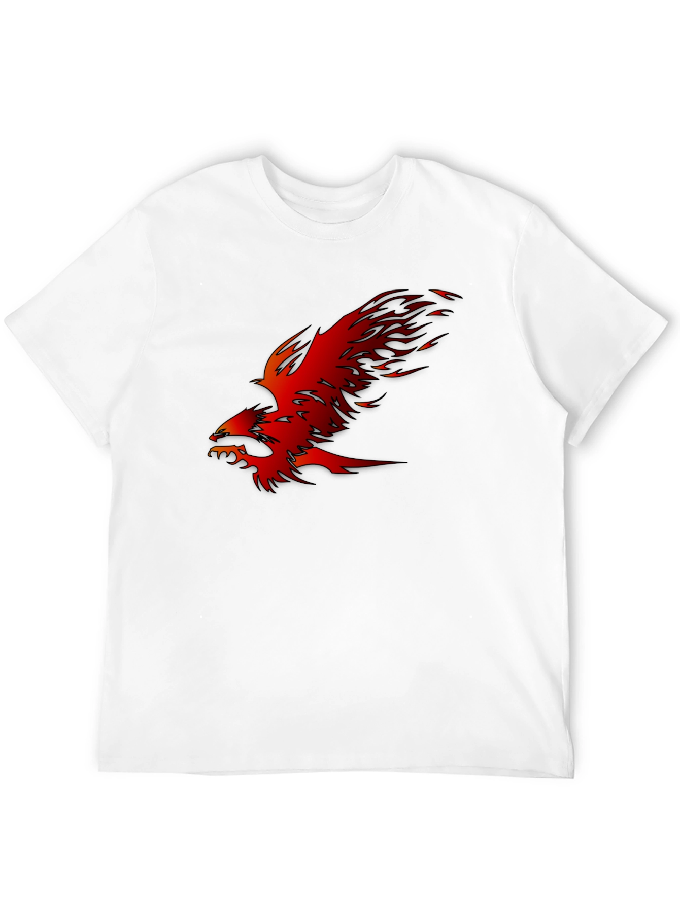 Black Fiery Phoenix Graphic Black T-Shirt view 12