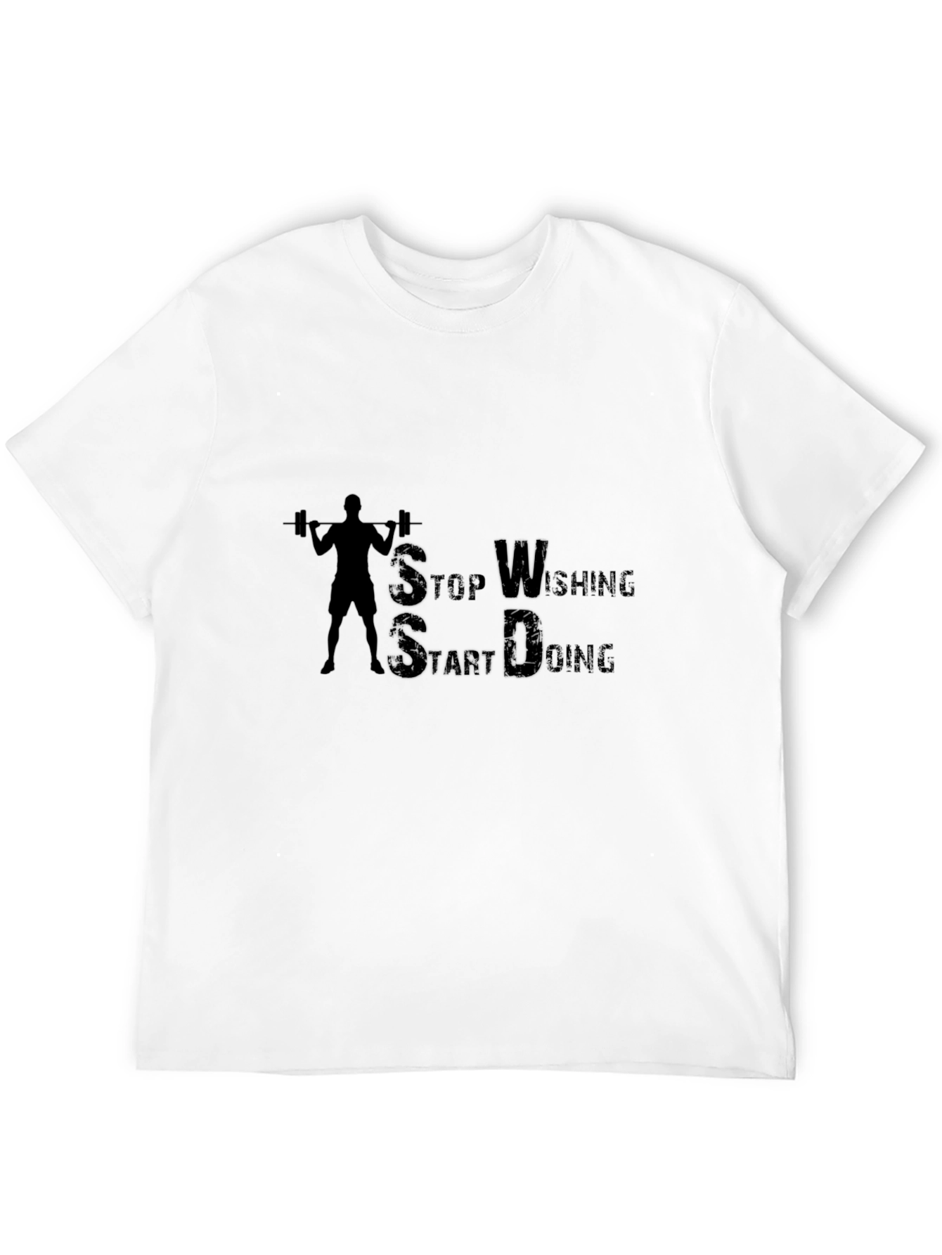Black Stop Wishing Start Doing Gym T-Shirt view 12