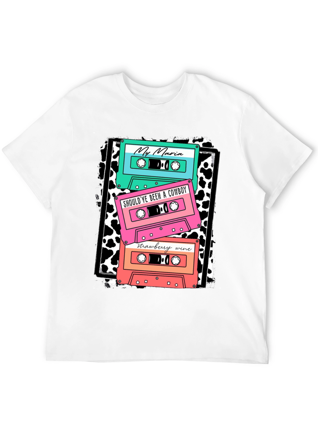 Black Retro Cassette Tape Music T-Shirt view 12