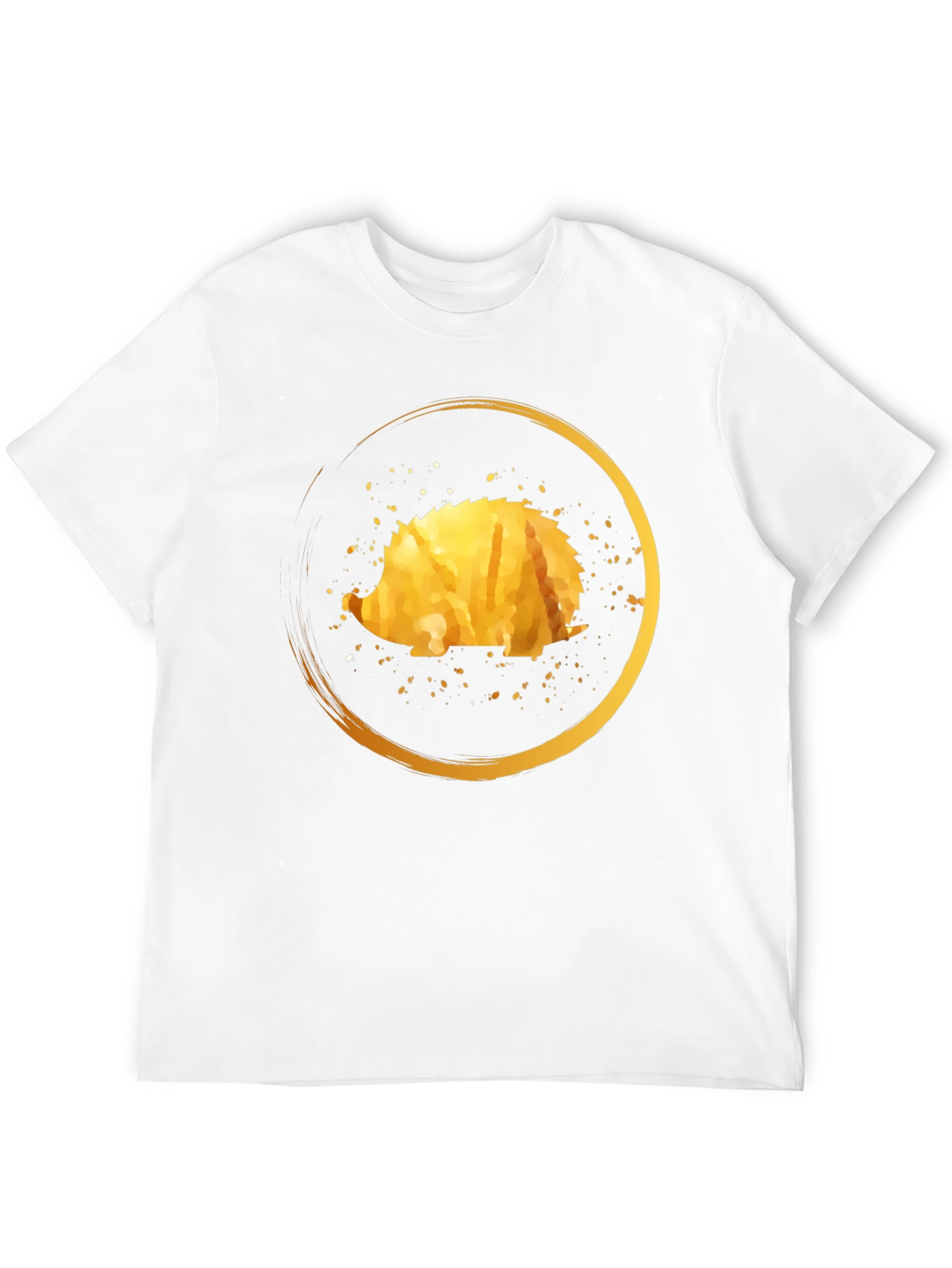 Black Golden Hedgehog Graphic Tee - Stylish Unisex Shirt view 12