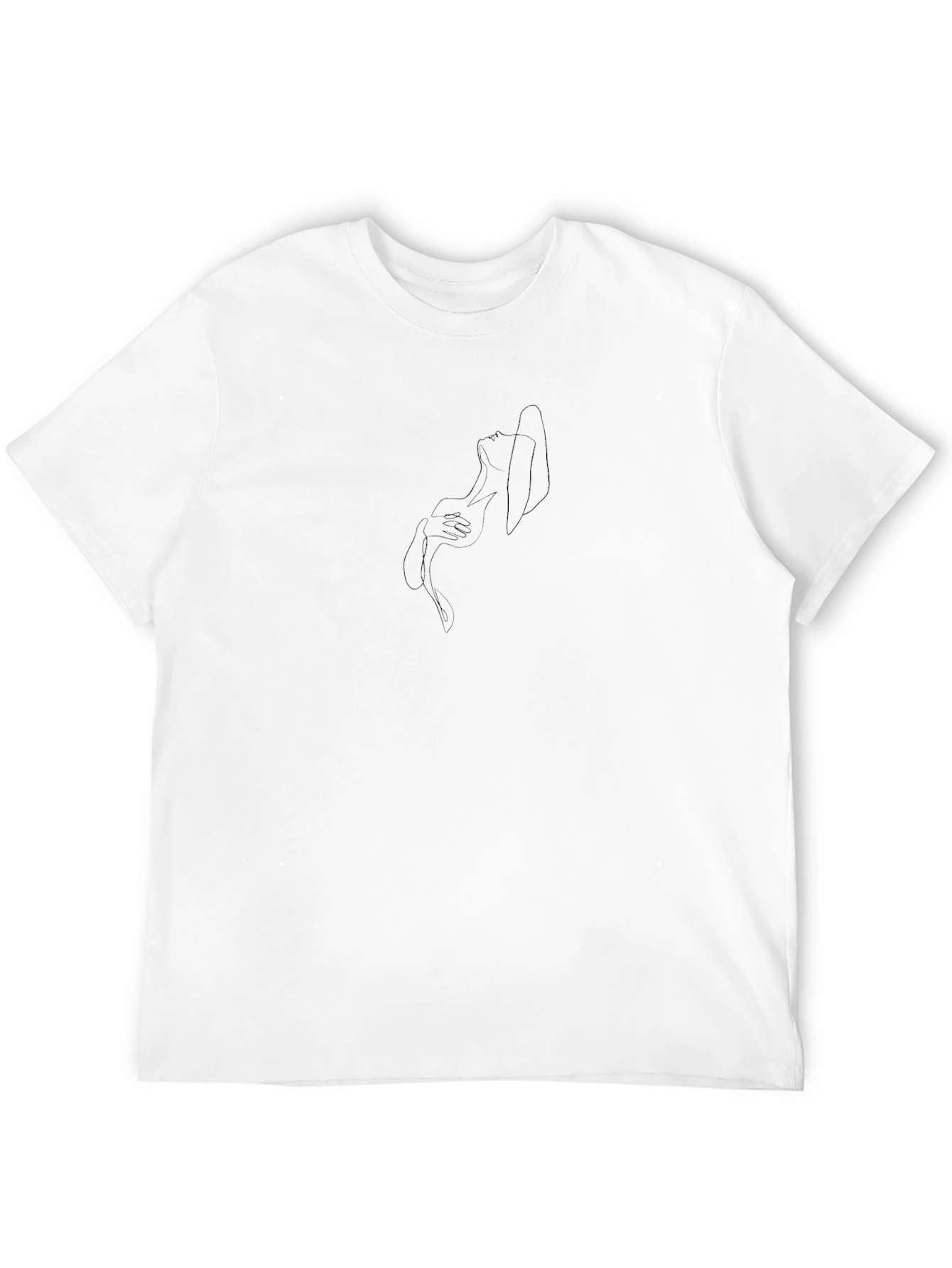 Black Minimalist Line Art Tee - Modern Black T-Shirt view 12