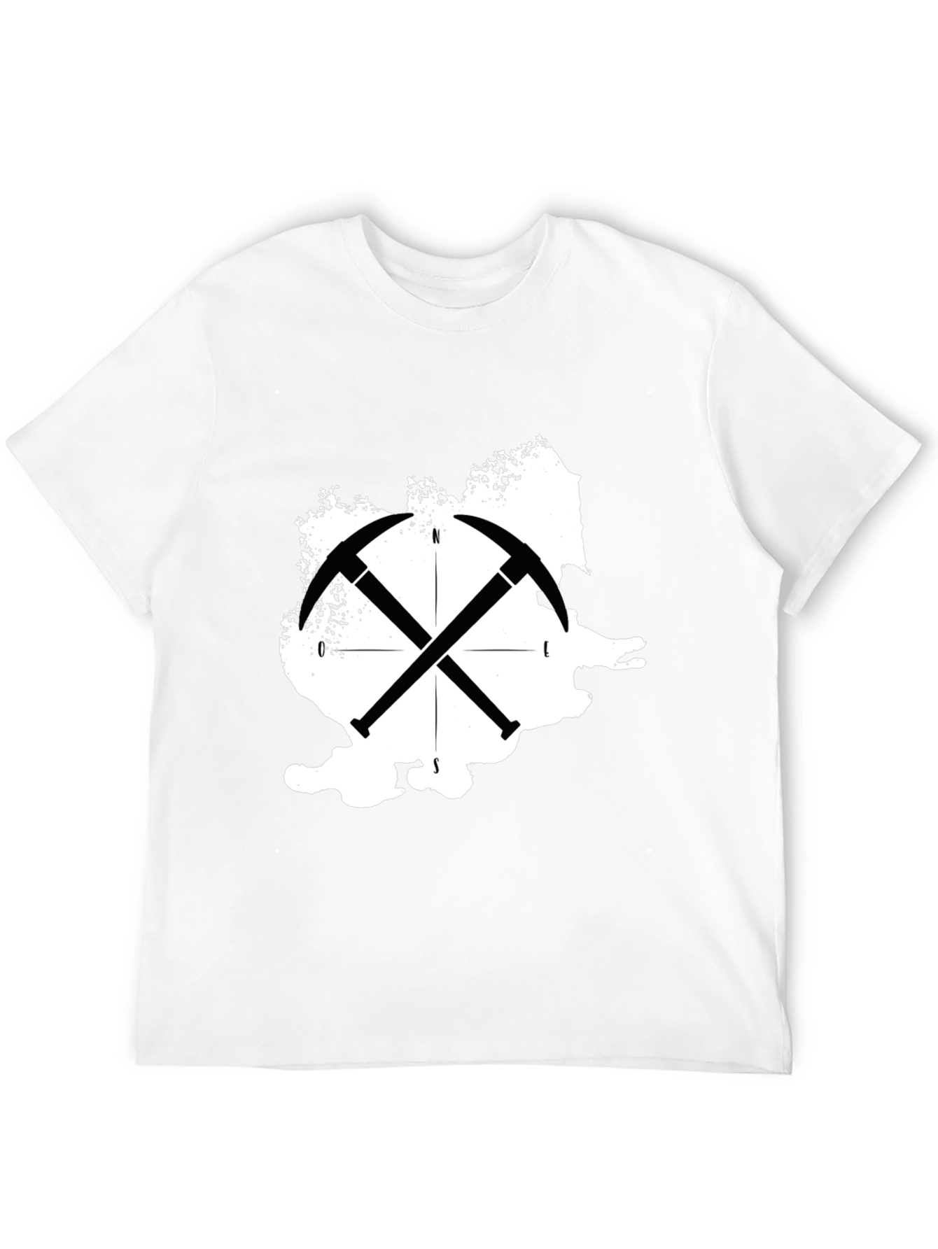 Black Romania Map Crossed Pickaxe T-Shirt view 12