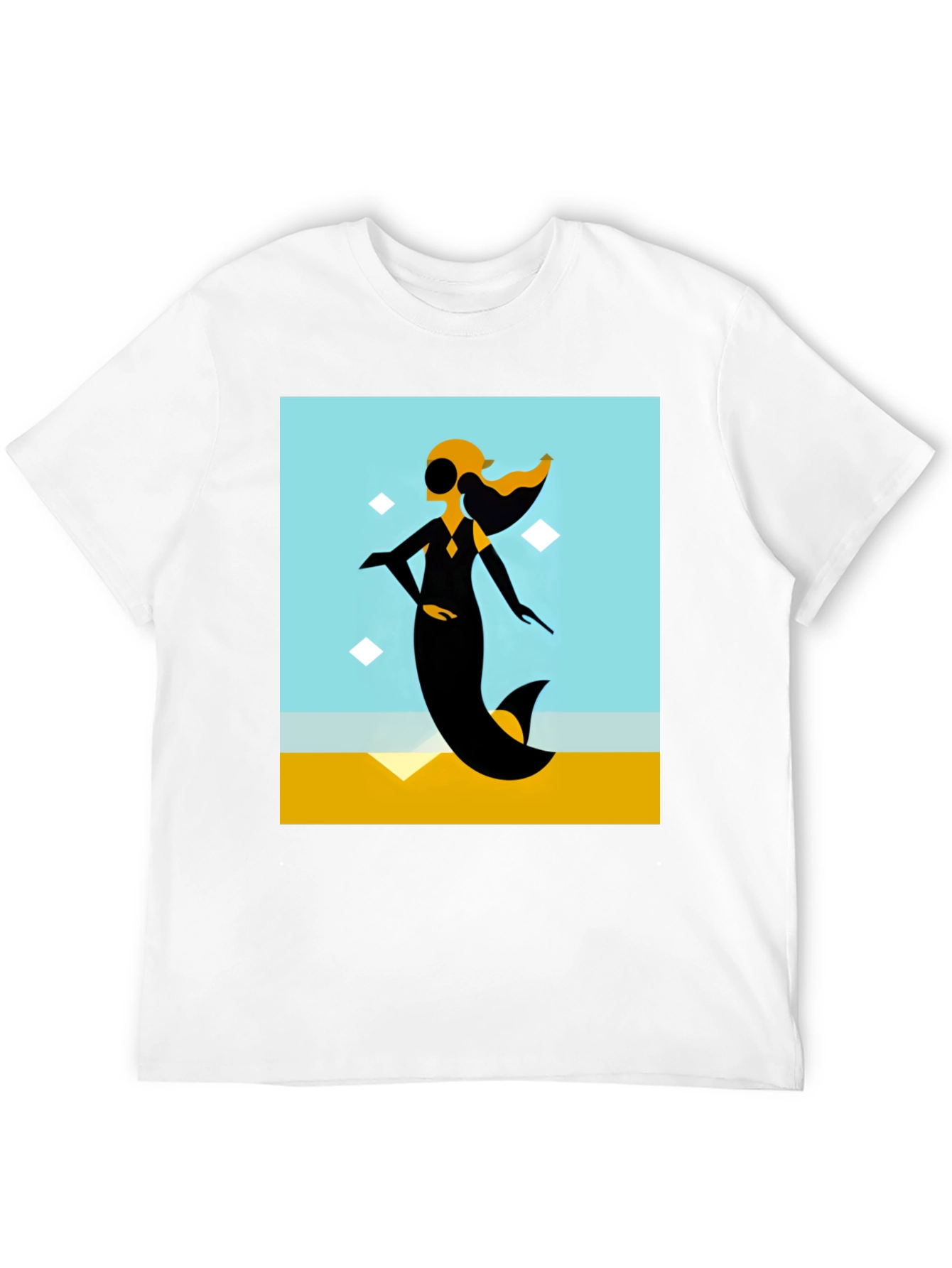 Black Abstract Mermaid Graphic Tee view 12