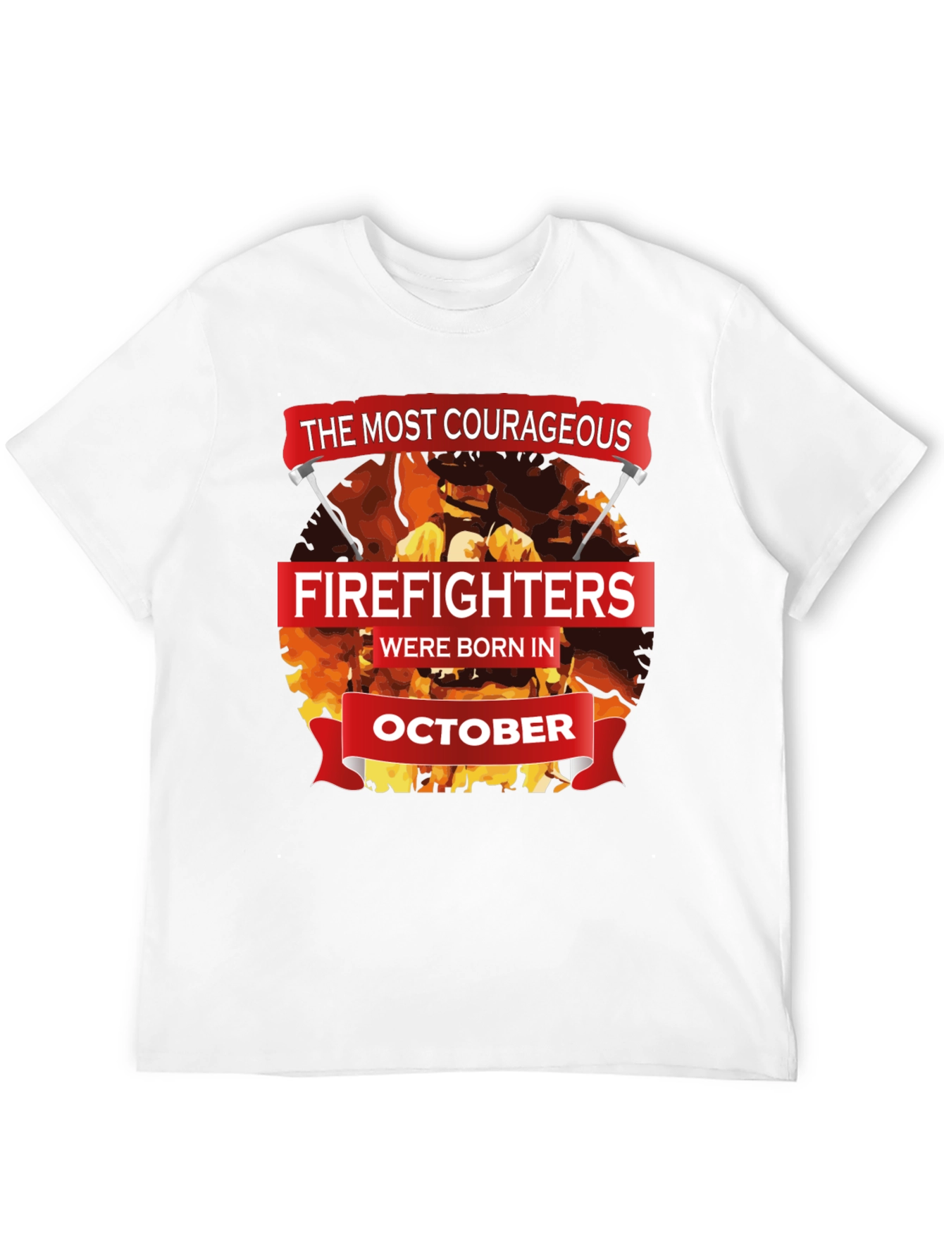 Black Courageous Firefighters October Birthday T-Shirt view 12