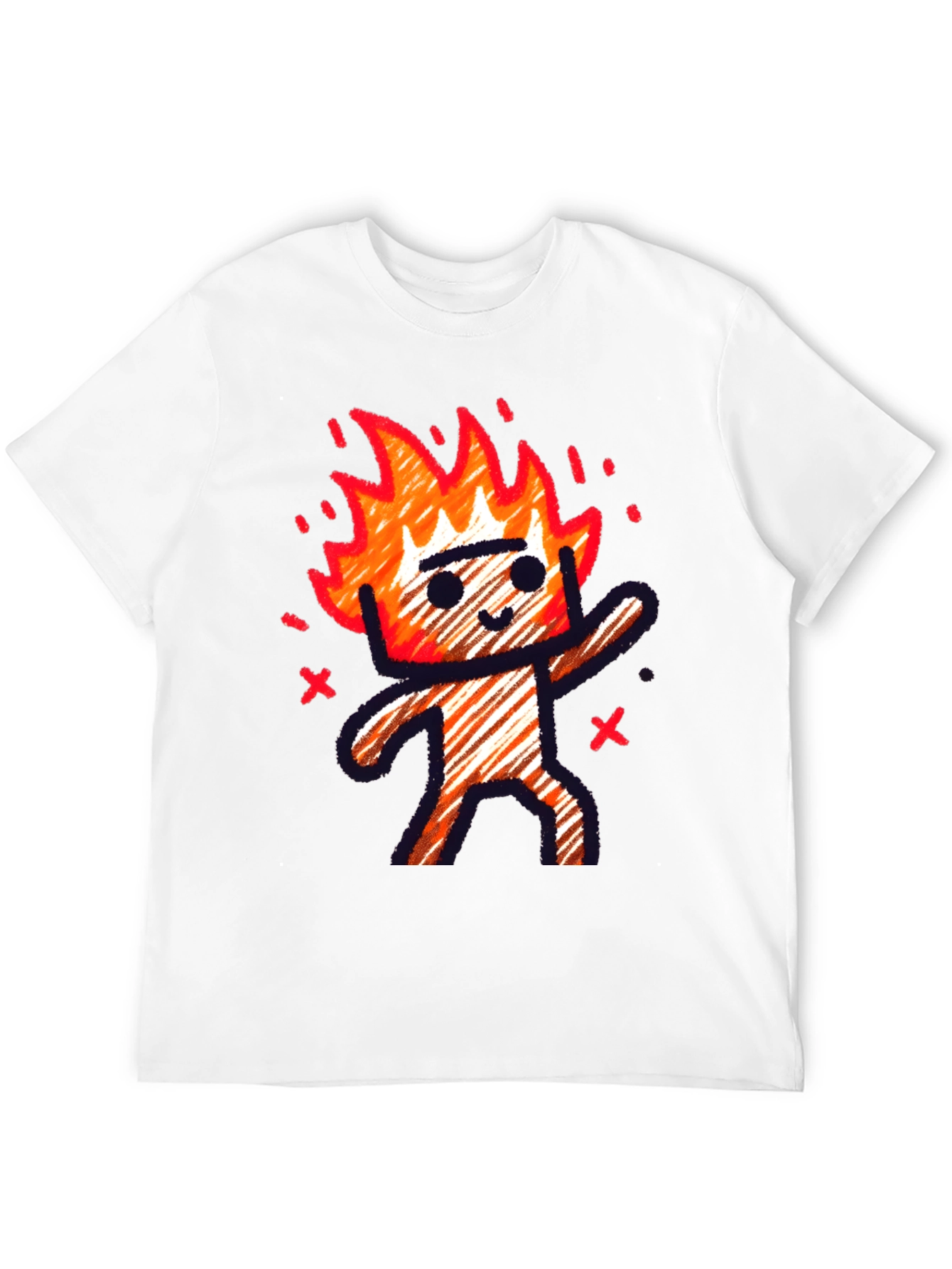 Black Flame Character T-Shirt - Soft Cotton Tee view 12