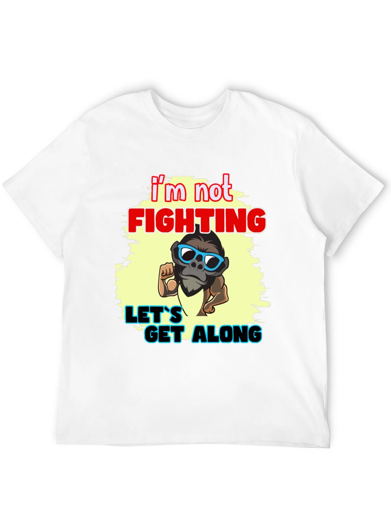 Black I'm Not Fighting - Let's Get Along Graphic Tee view 12