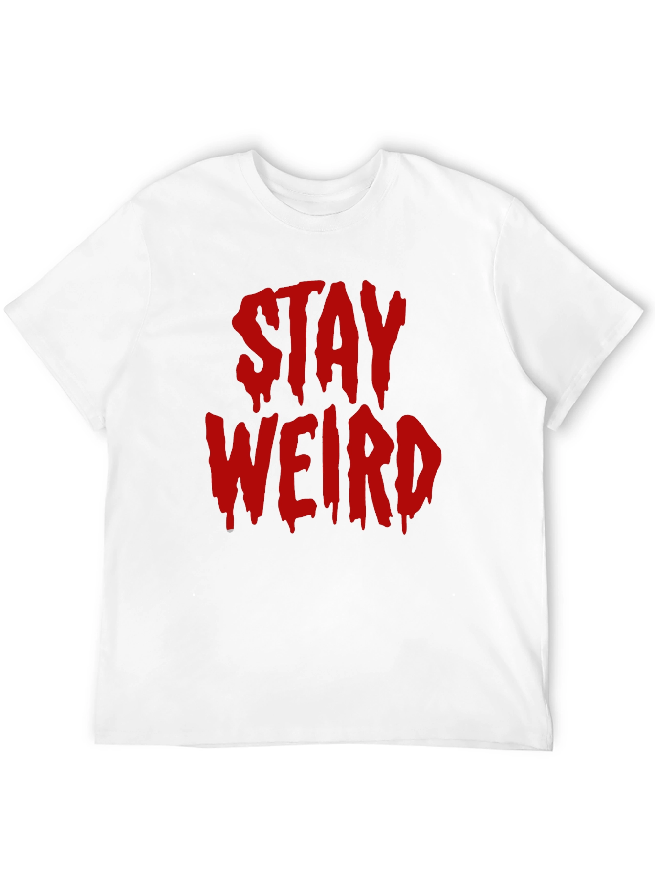 Black Stay Weird Graphic Tee - Black Cotton Blend view 12
