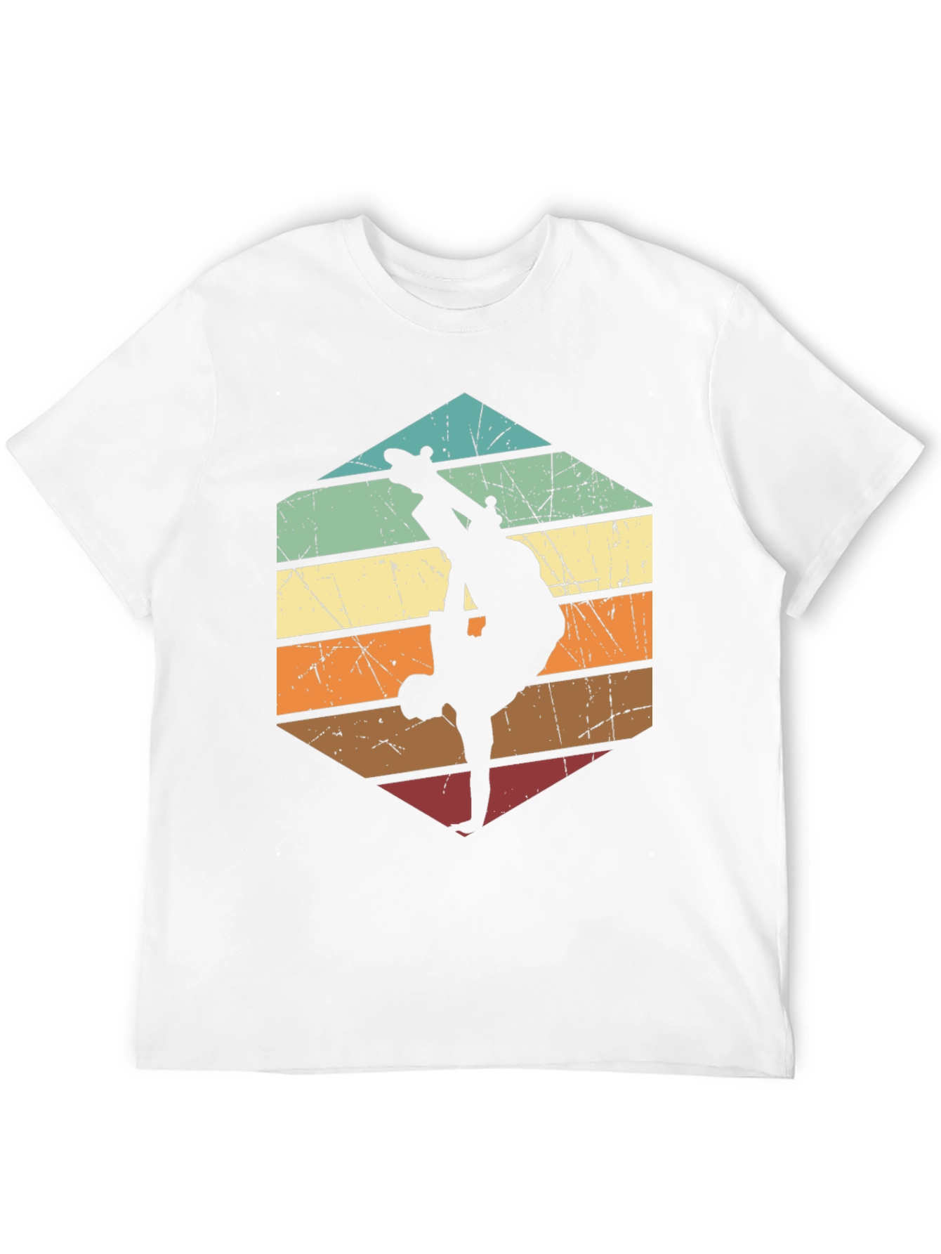 Black Retro Skateboard Silhouette Graphic Tee view 12