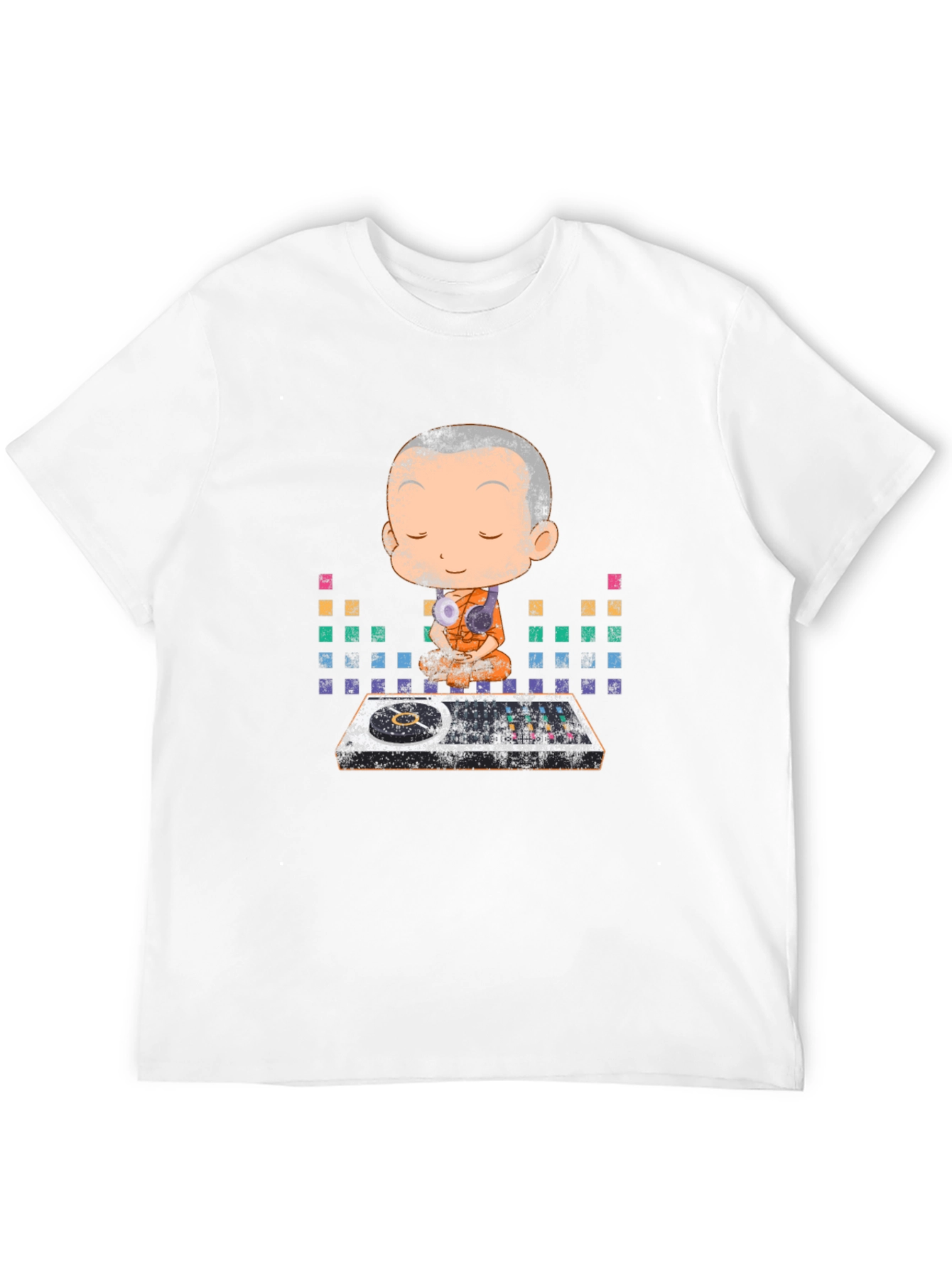 Black Zen DJ Monk Graphic T-Shirt - Meditation & Music view 12