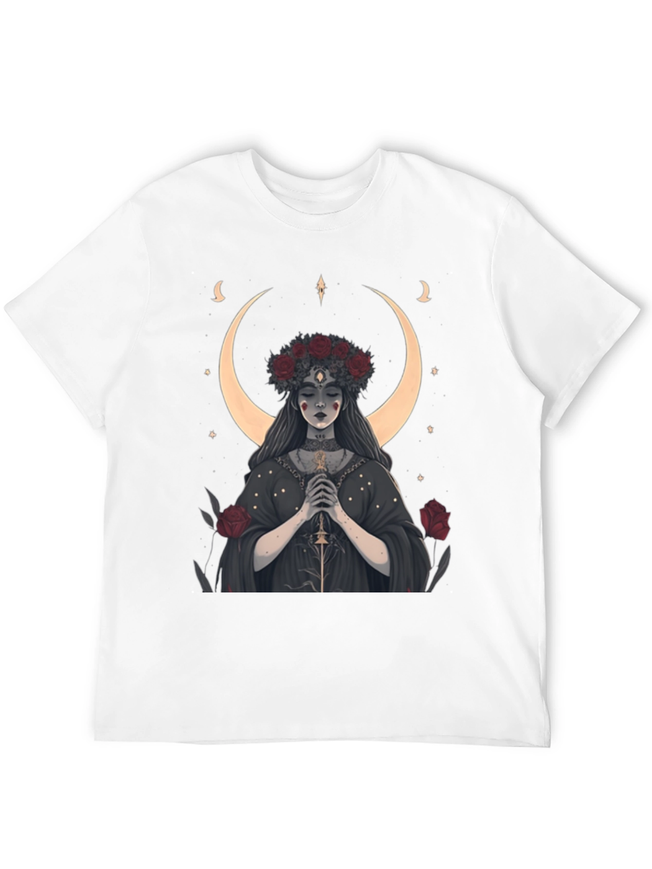 Black Mystic Moon Goddess Graphic Tee view 12