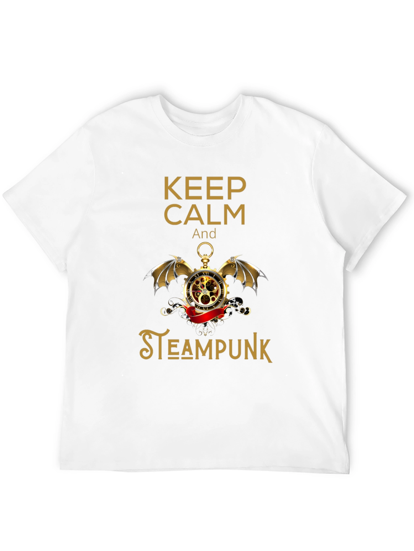 Black Steampunk T-Shirt - Keep Calm Style view 12